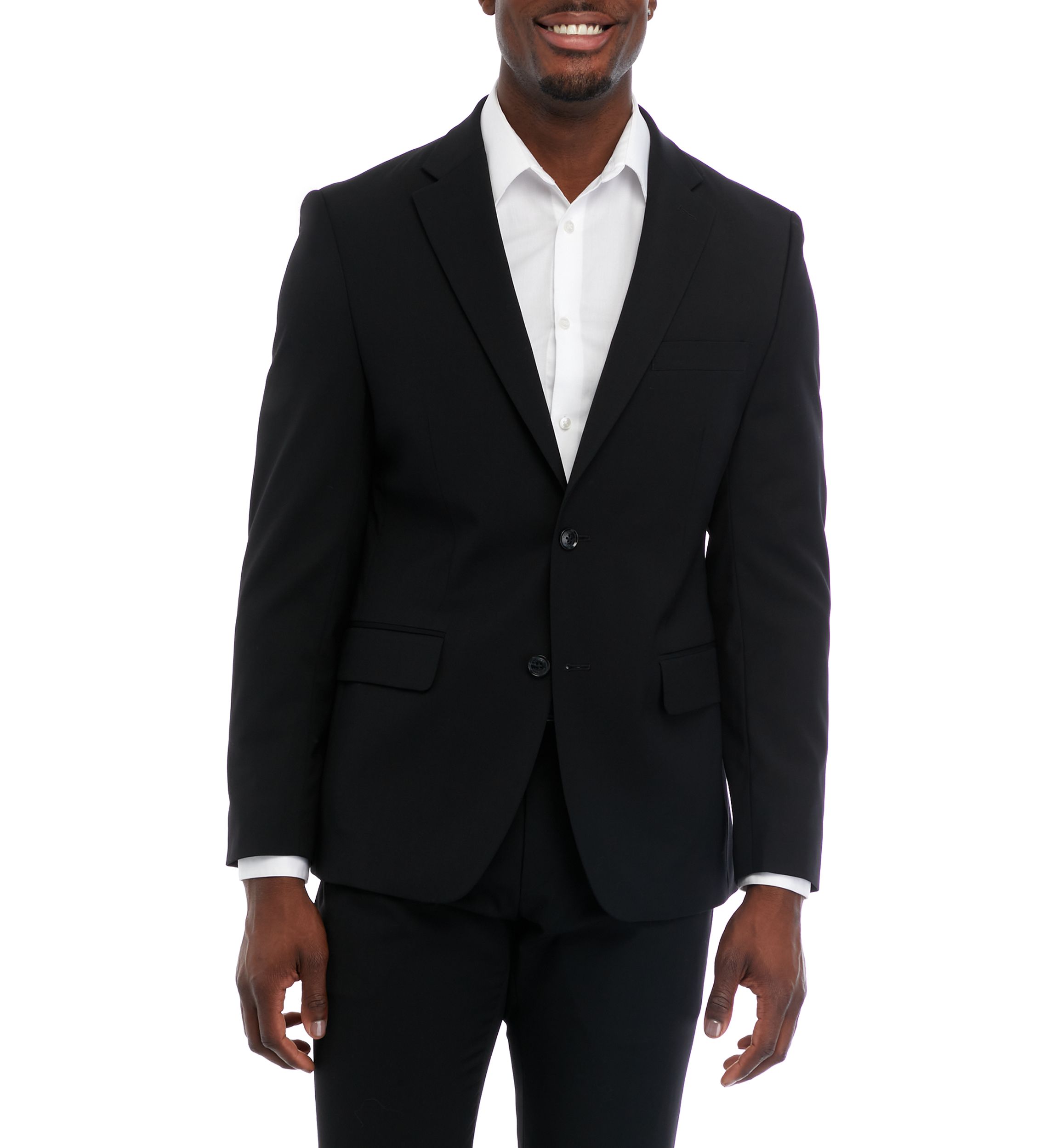 Black Solid Suit Jacket