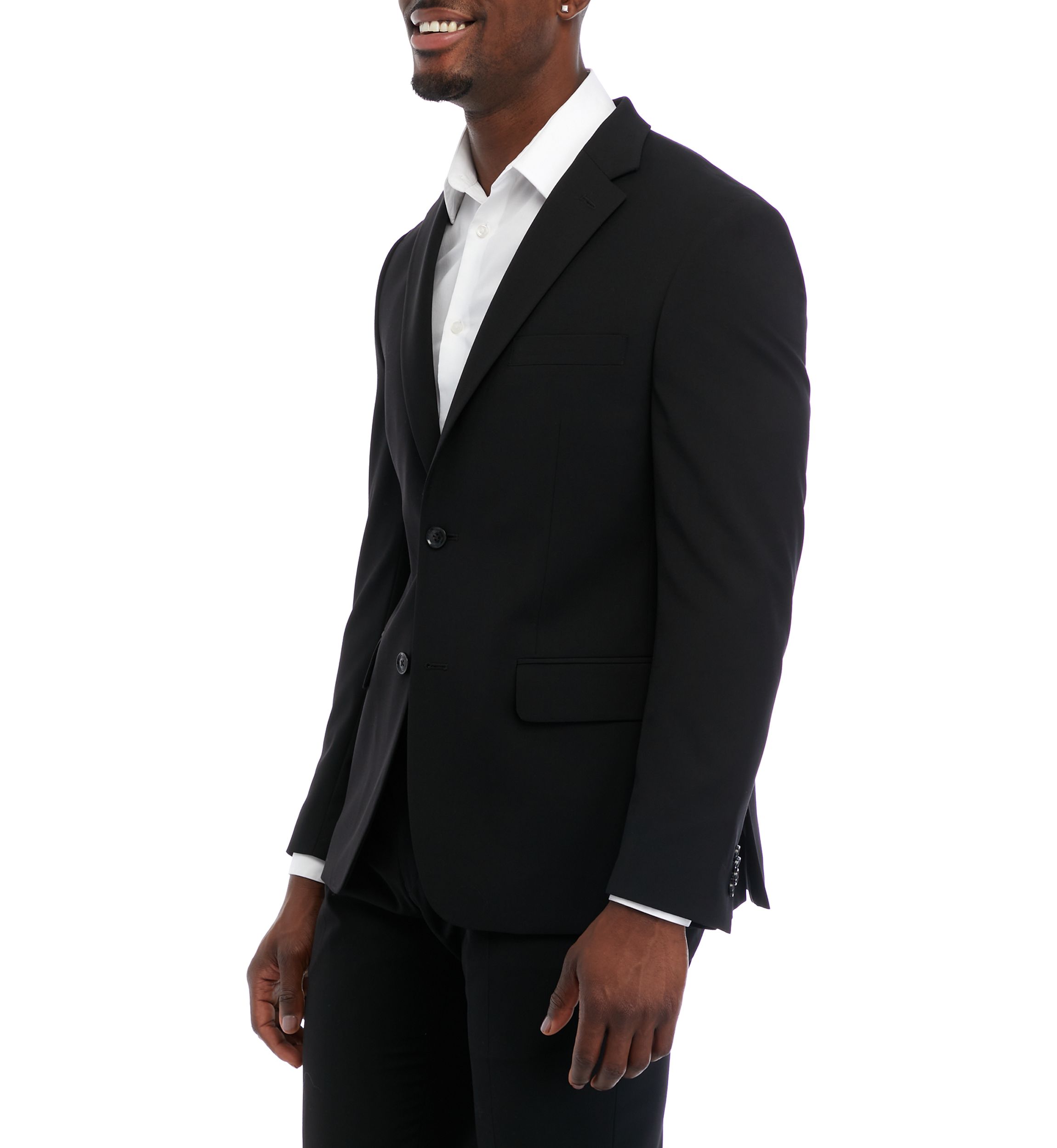 Black Solid Suit Jacket