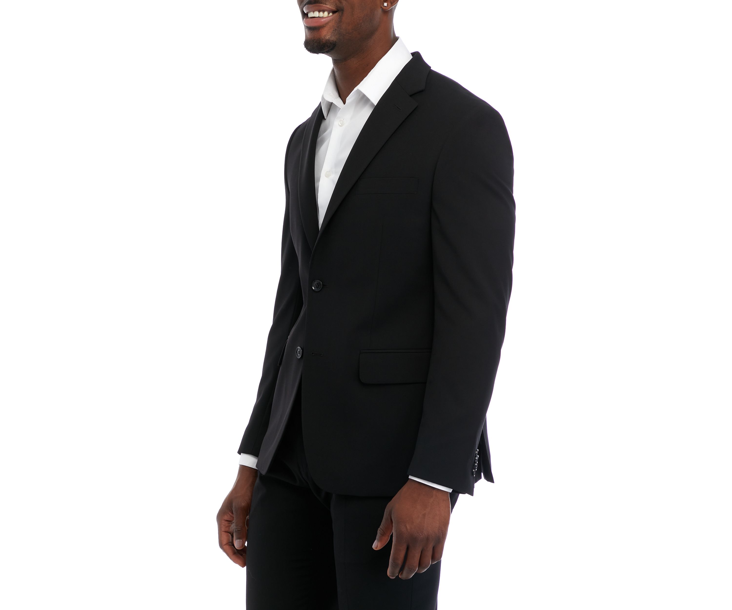 Black Solid Suit Jacket