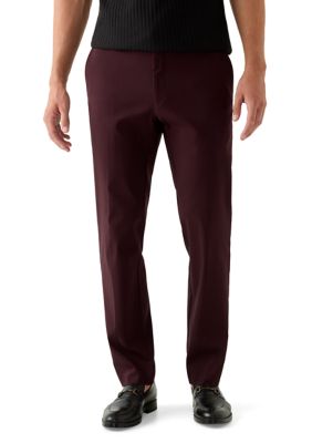 Tommy Hilfiger Men's Flex Pants, Burgundy, 38 x 32