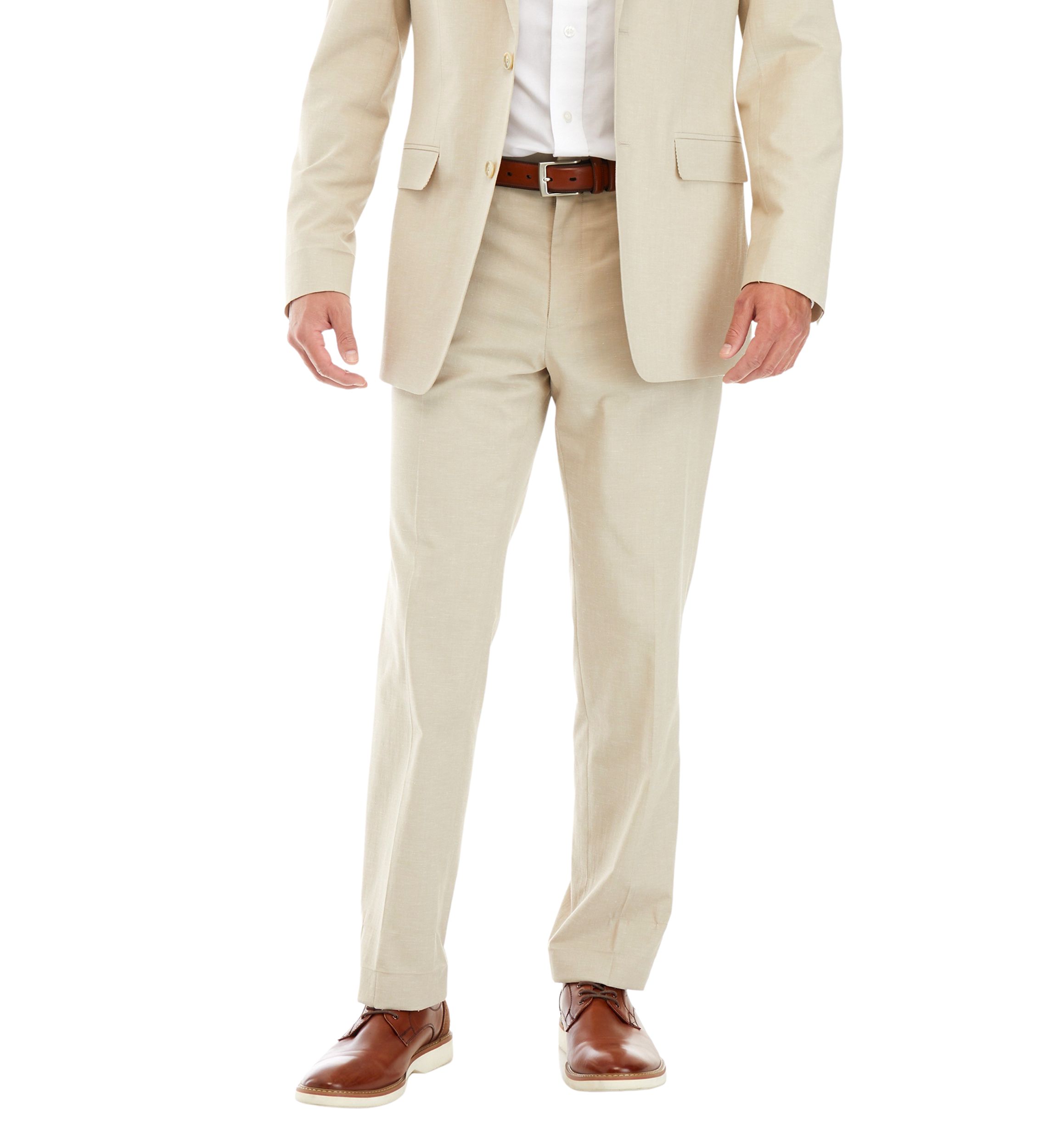 	  Linen Blend Dress Pants 