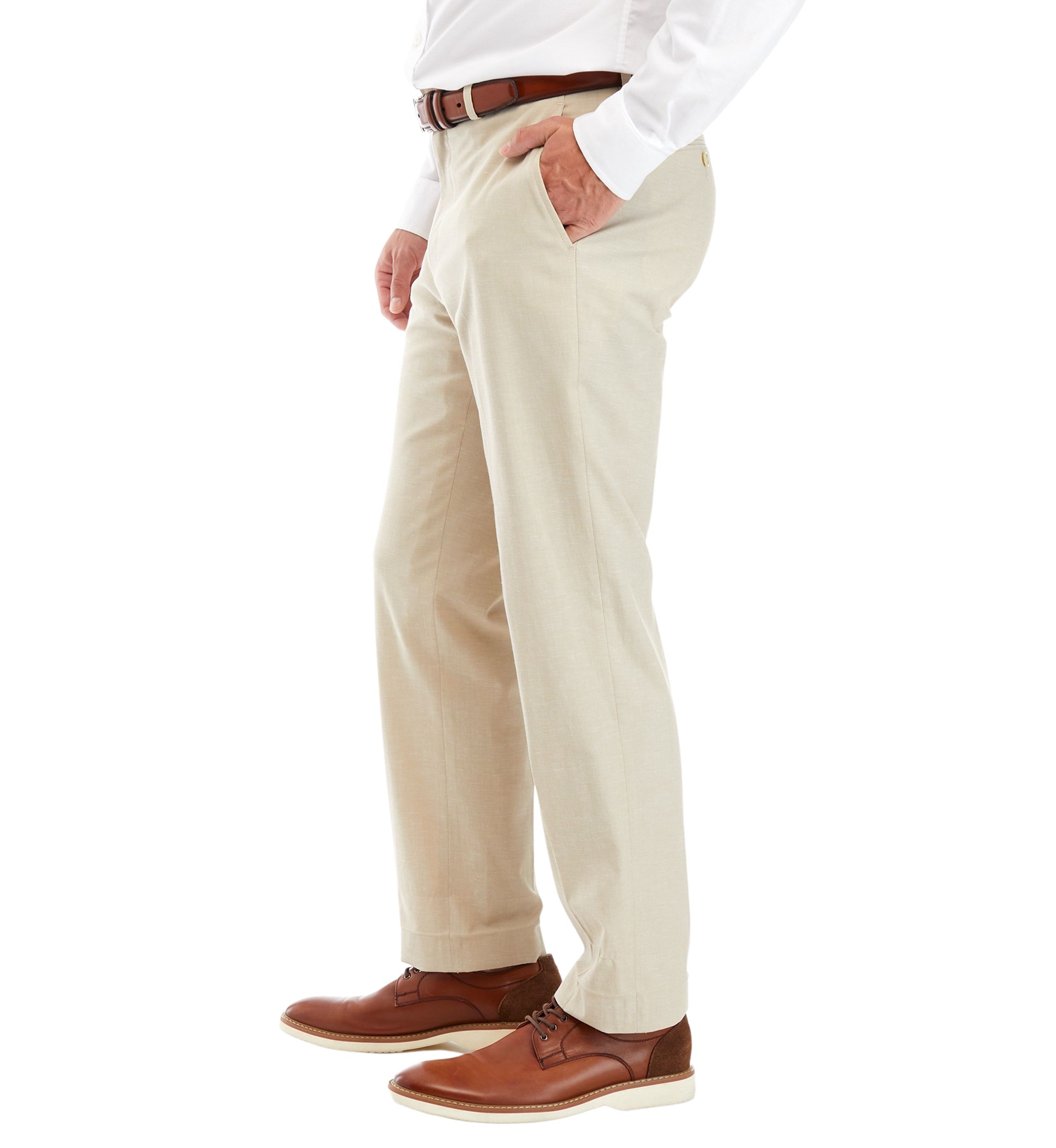 	  Linen Blend Dress Pants 