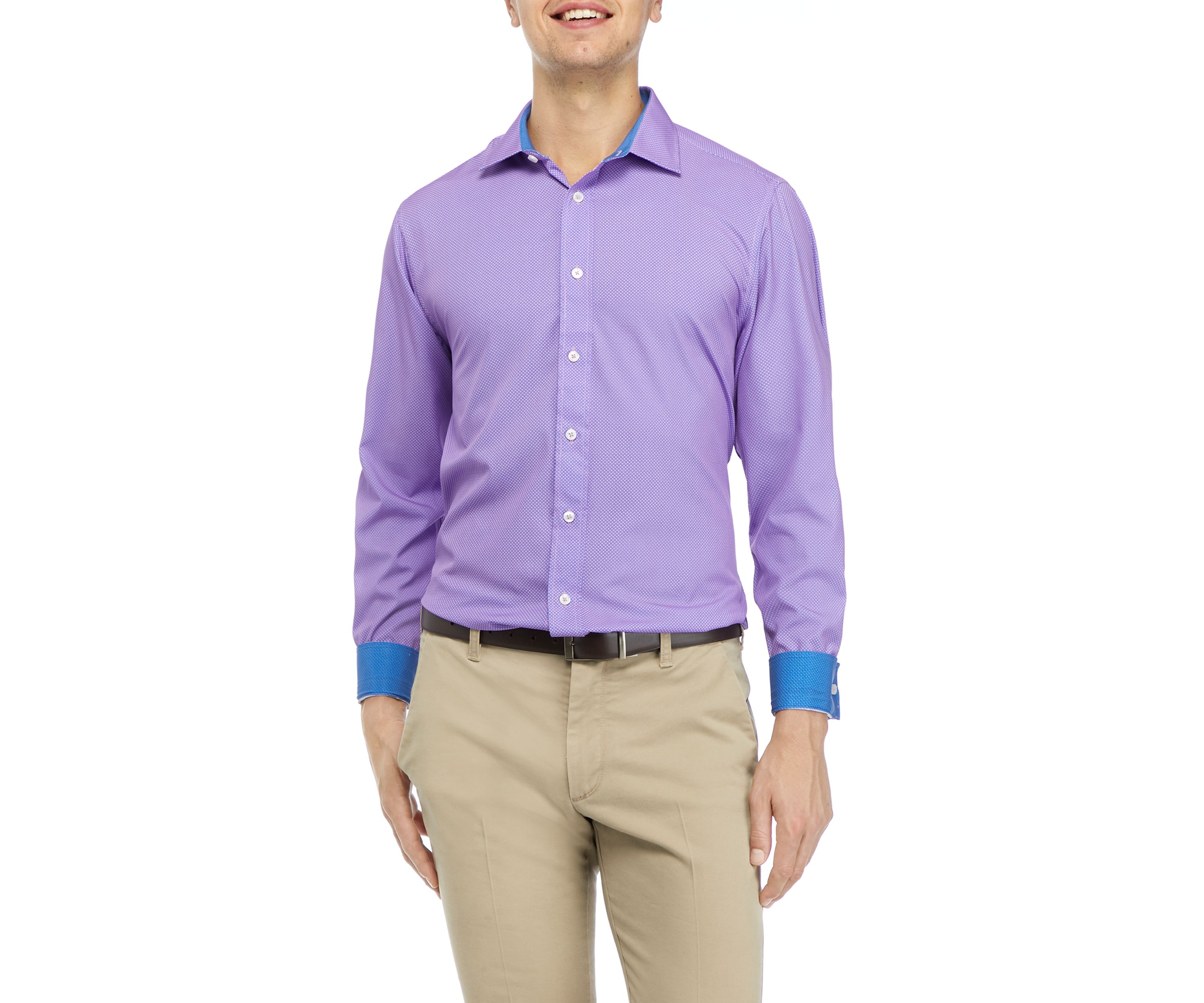 Mens Micro Dot Print Dress Shirt 