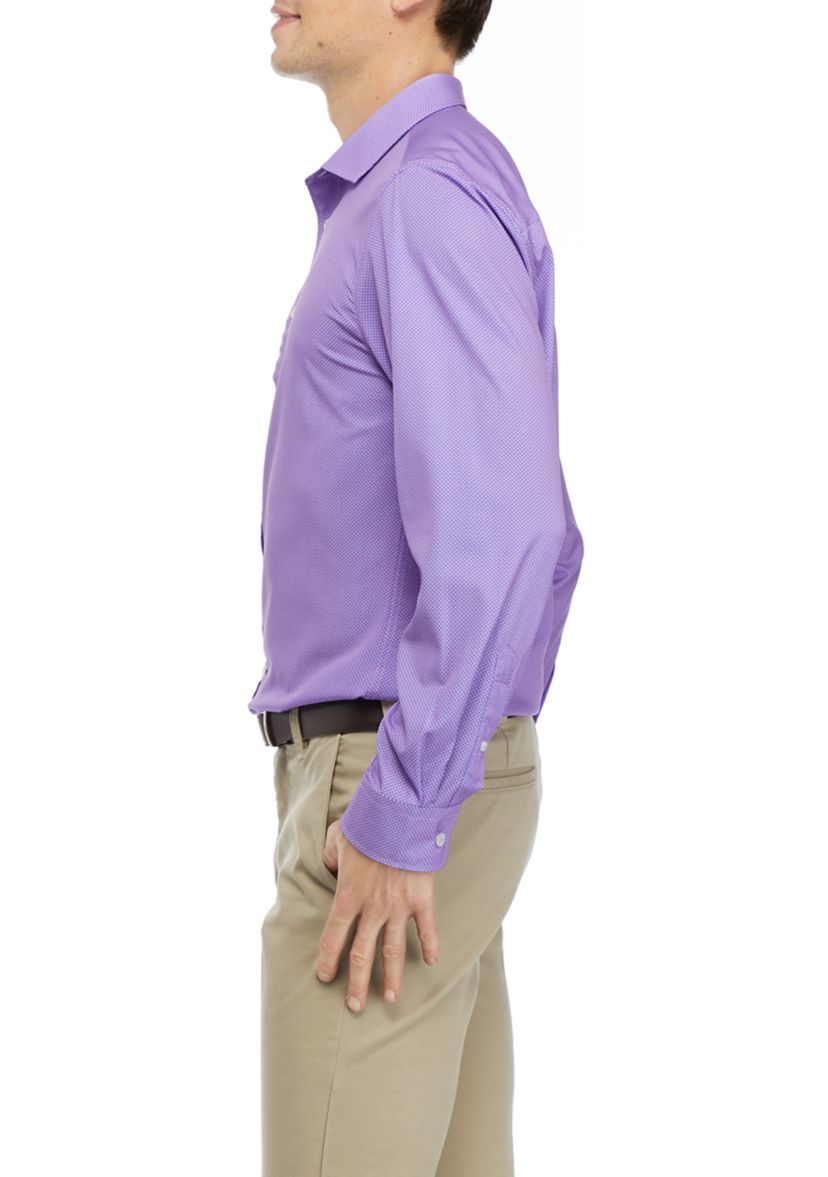 Mens Micro Dot Print Dress Shirt 