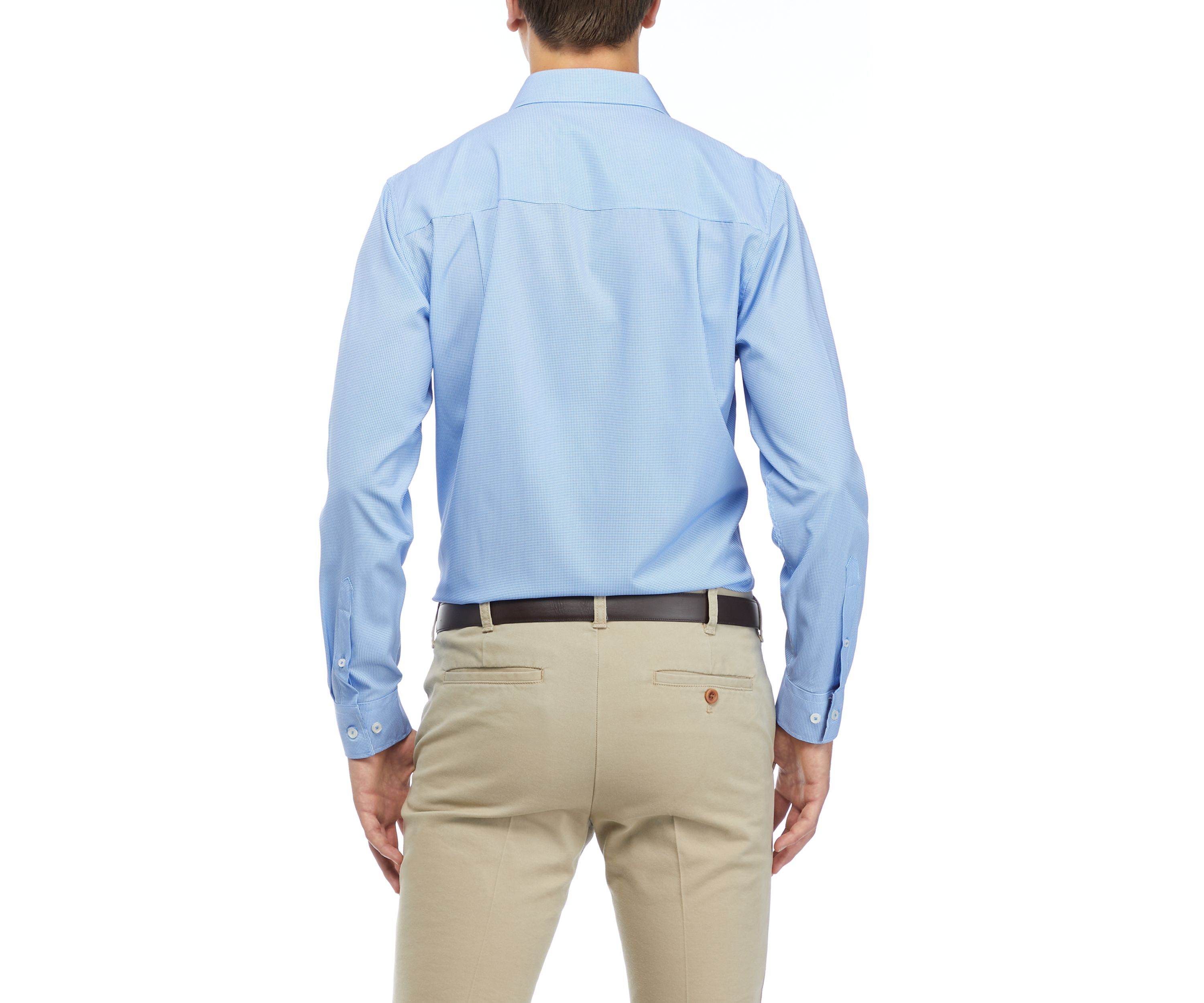 Mens Micro Check Print Dress Shirt