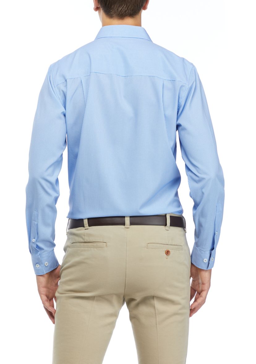 Mens Micro Check Print Dress Shirt