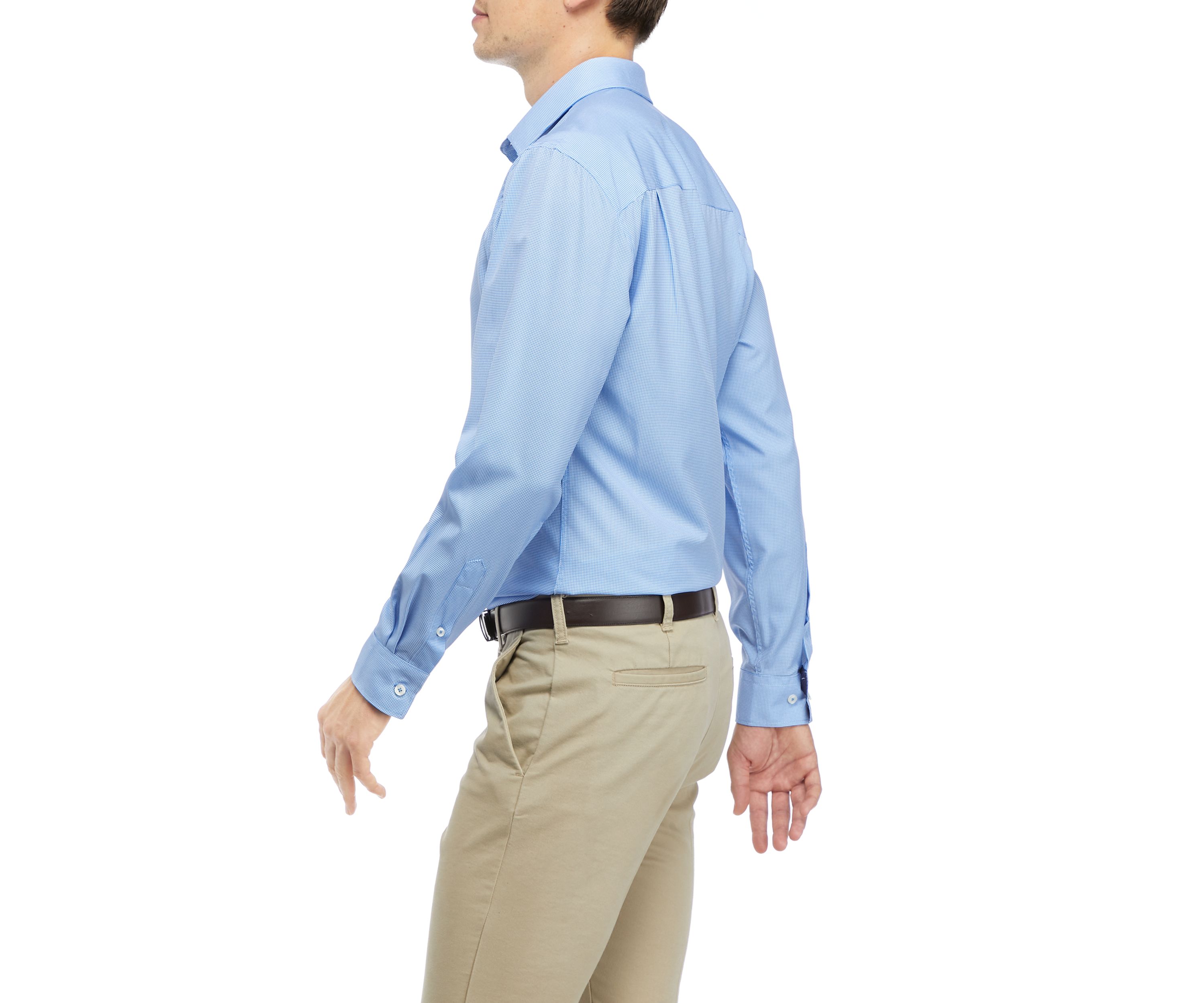 Mens Micro Check Print Dress Shirt