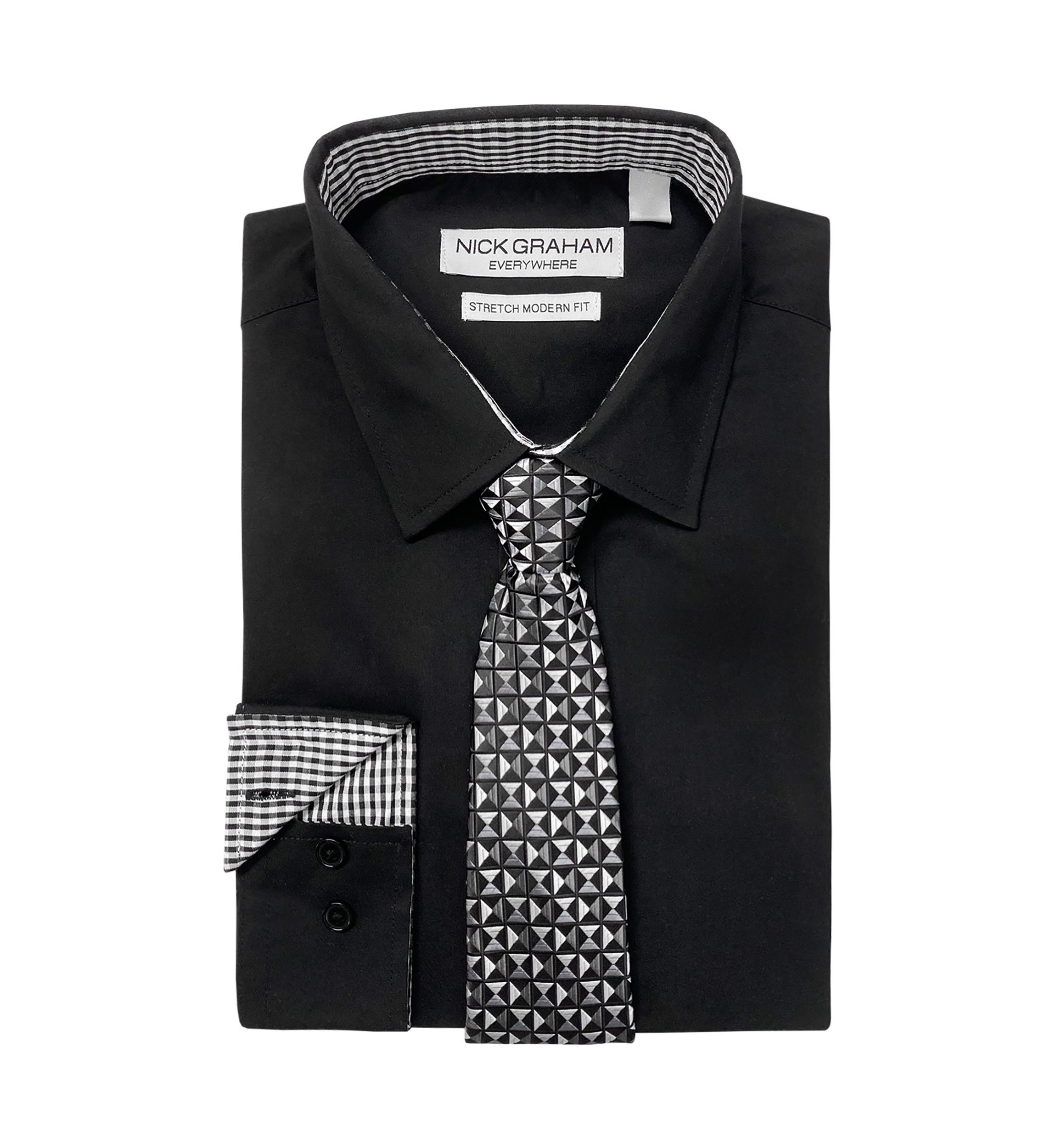Solid Dress Shirt/Tie Set