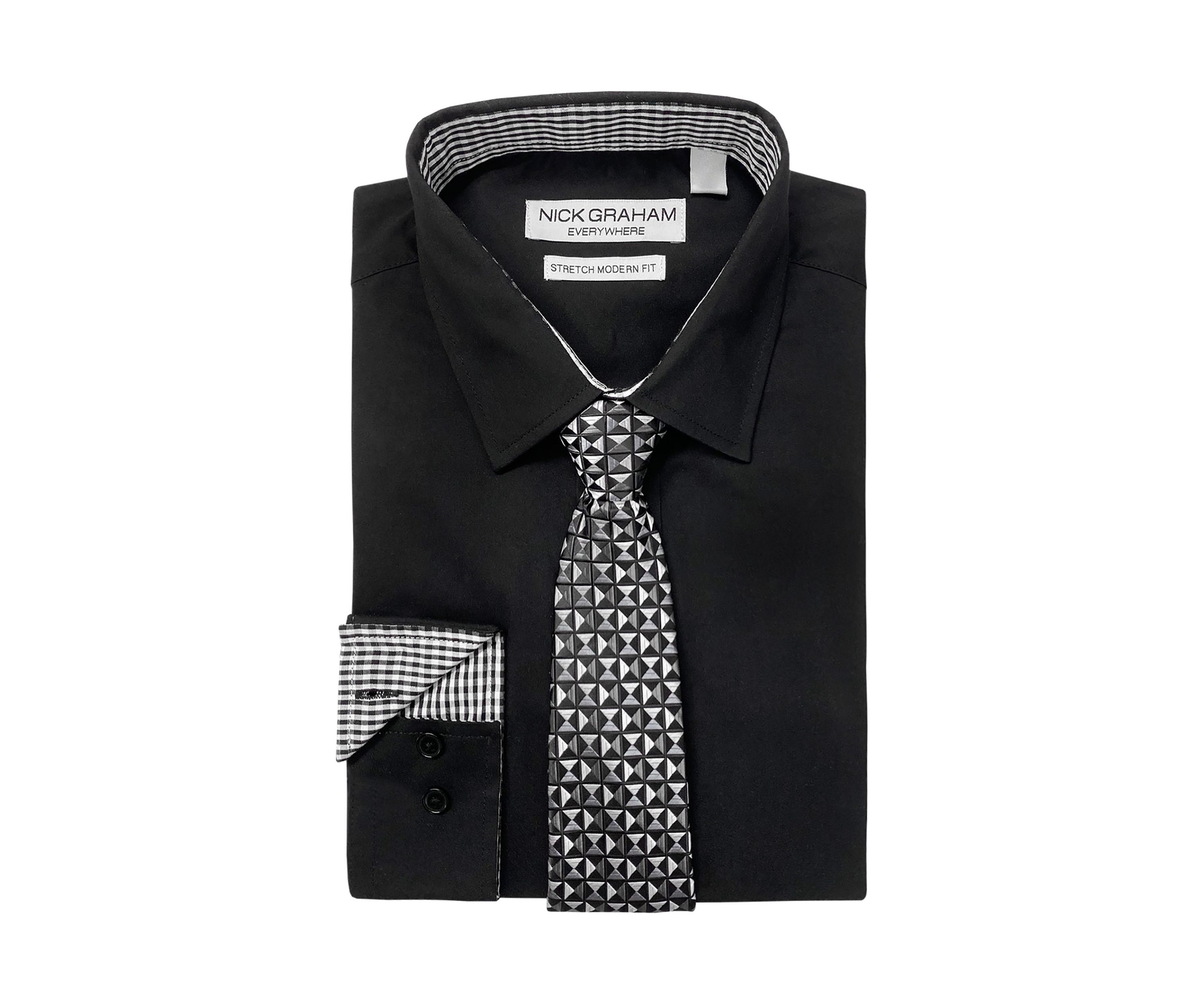 Solid Dress Shirt/Tie Set
