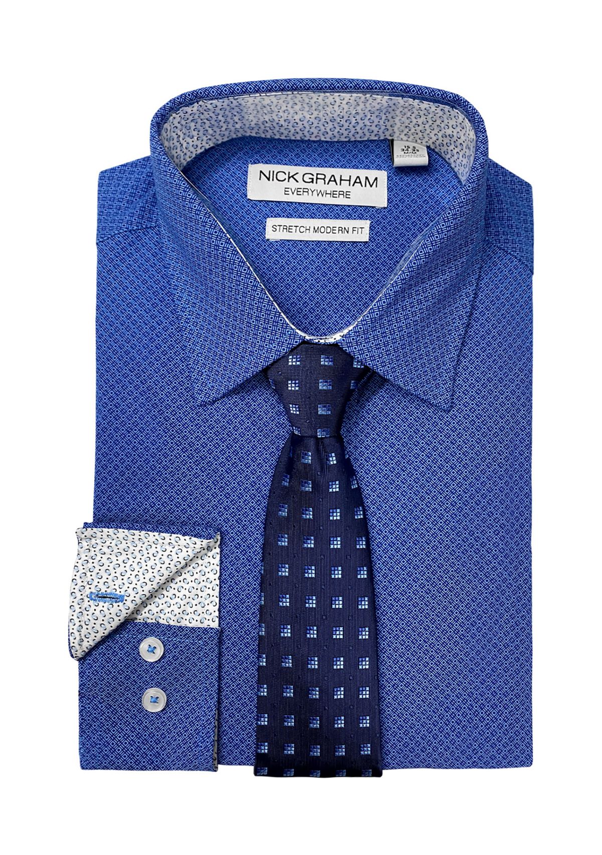 Broken Squares Shirt and Tie Set
