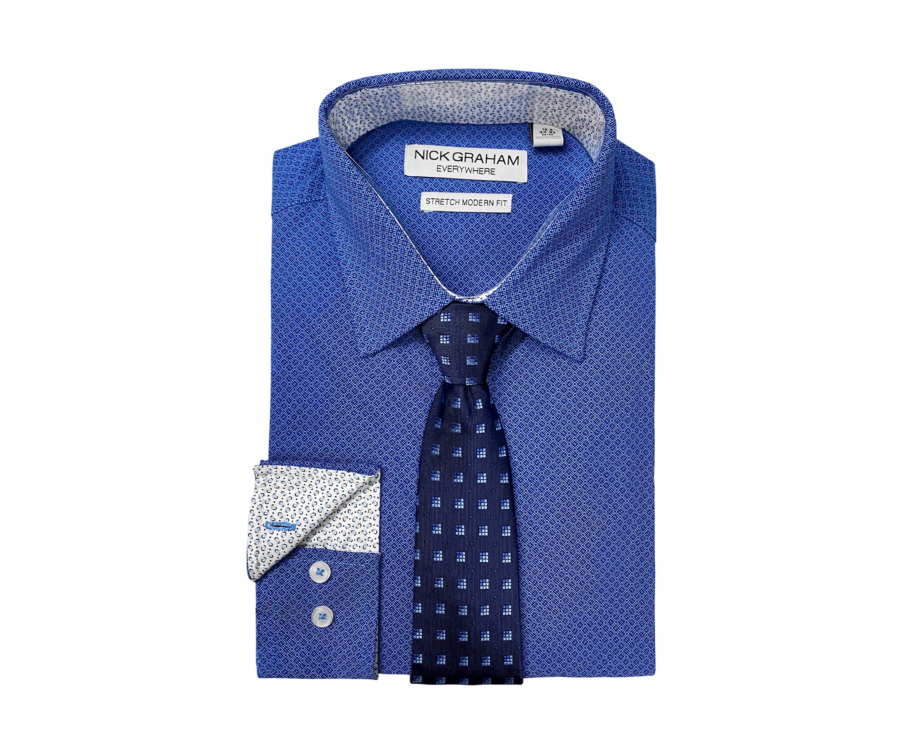 Broken Squares Shirt and Tie Set