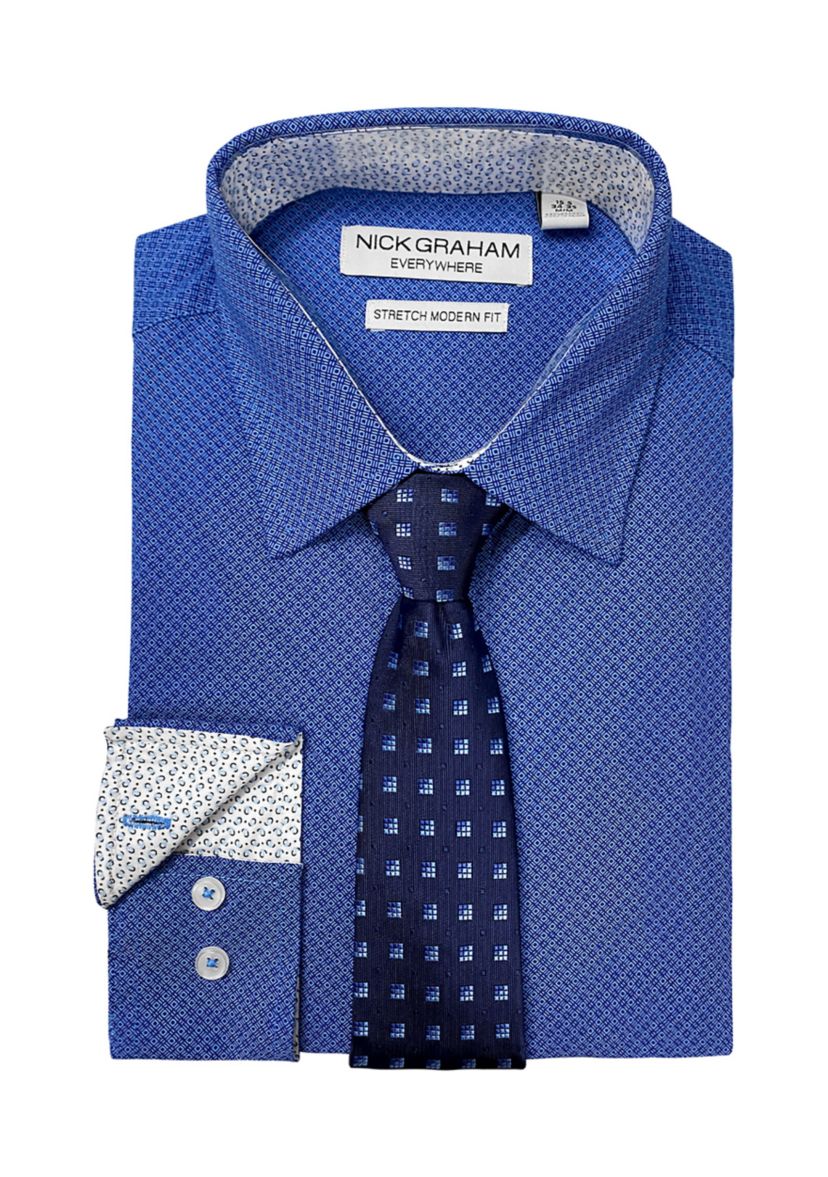 Broken Squares Shirt and Tie Set