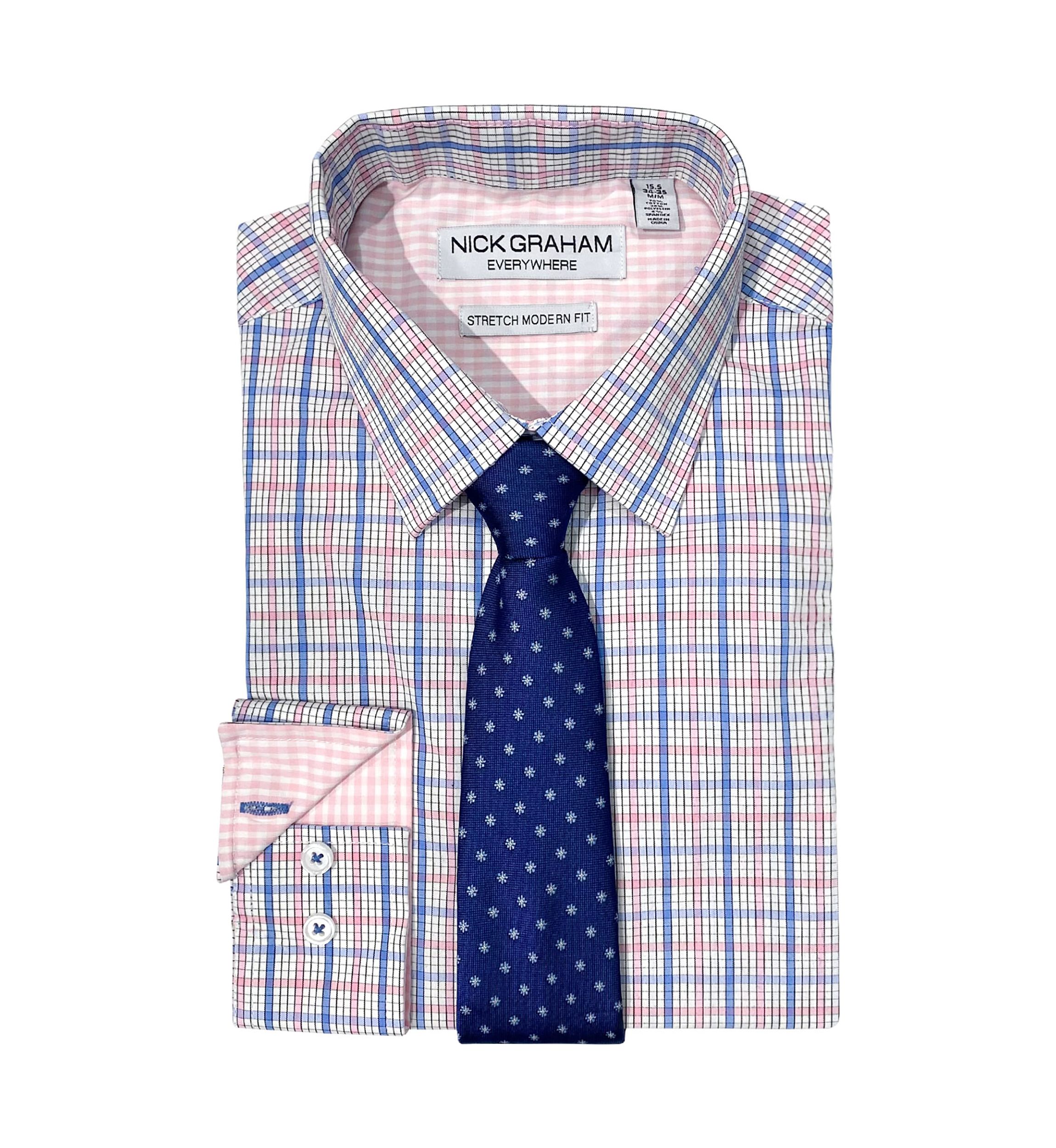 Graph Grid Shirt/Tie Set