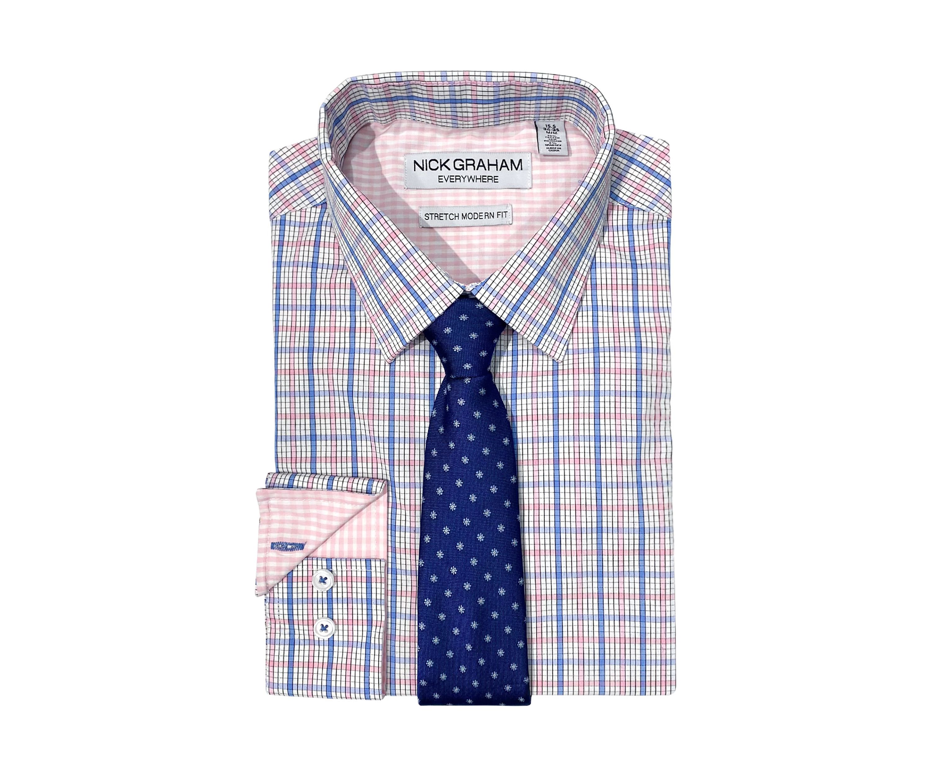 Graph Grid Shirt/Tie Set