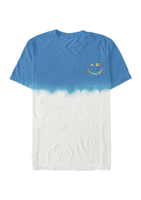 Short Sleeve Dip Dyed Smiley Graphic T-Shirt