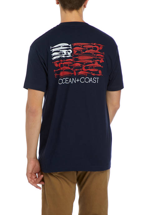 Short Sleeve Flag Graphic T-Shirt