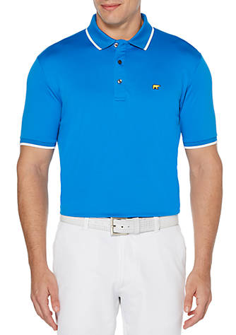 Jack Nicklaus Mens Short Sleeve Solid Polo with Rib & Cuff Tipping