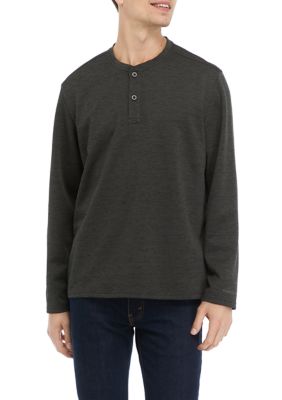 G.H. Bass & Co Men's Henley Shirt, Black, Small -  0016653785461