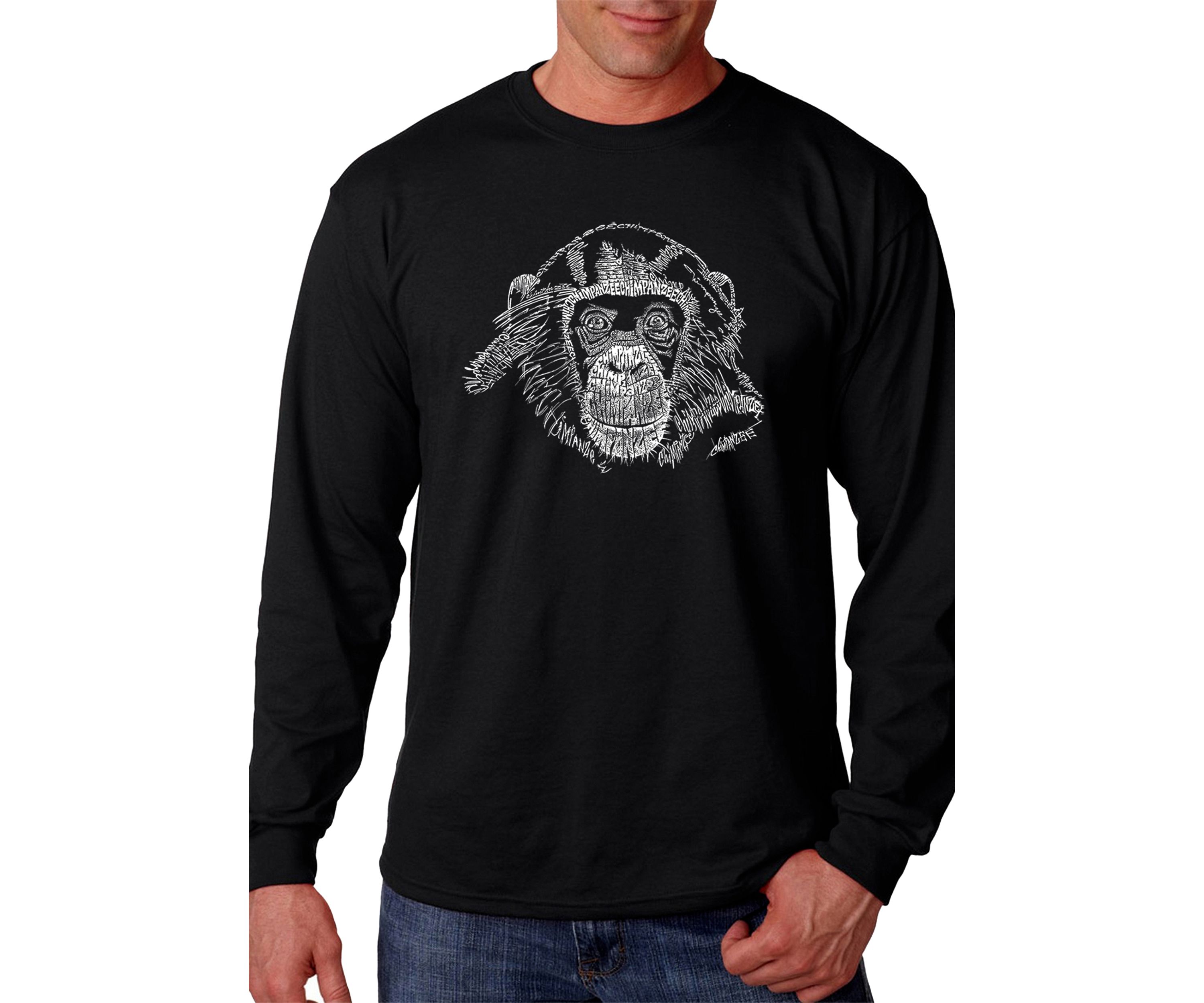 Word Art Long Sleeve T-shirt - Chimpanzee