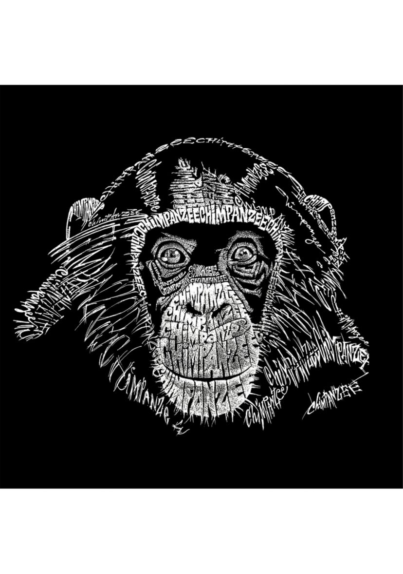 Word Art Long Sleeve T-shirt - Chimpanzee