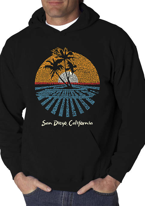 Word Art Hooded Sweatshirt - Cities In San Diego