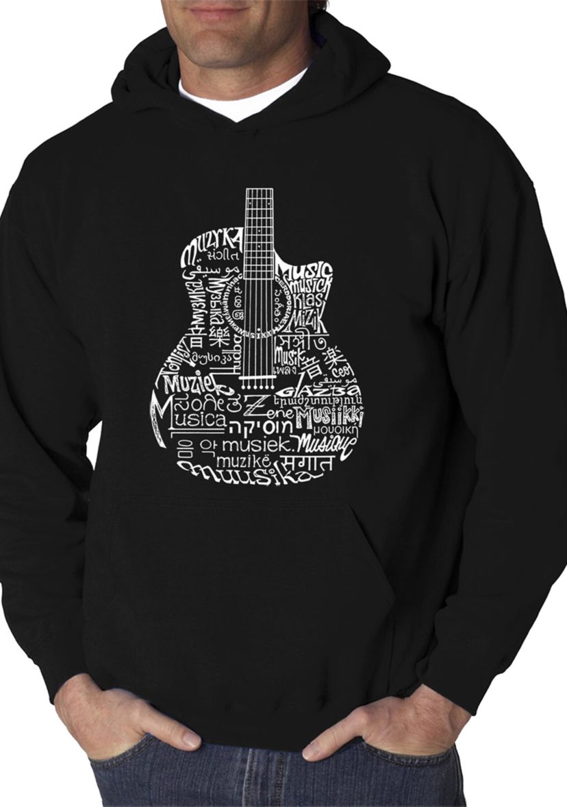 Word Art Hooded Sweatshirt - Languages Guitar
