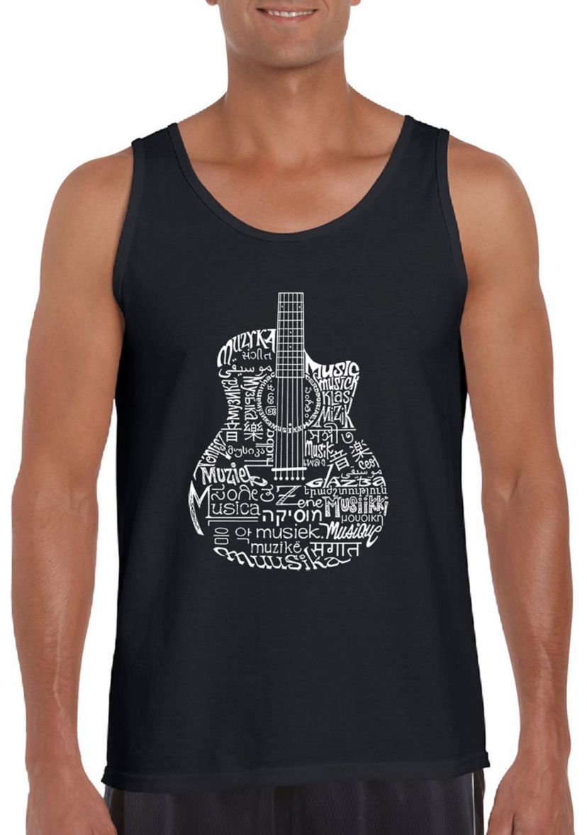 Word Art Tank Top - Languages Guitar