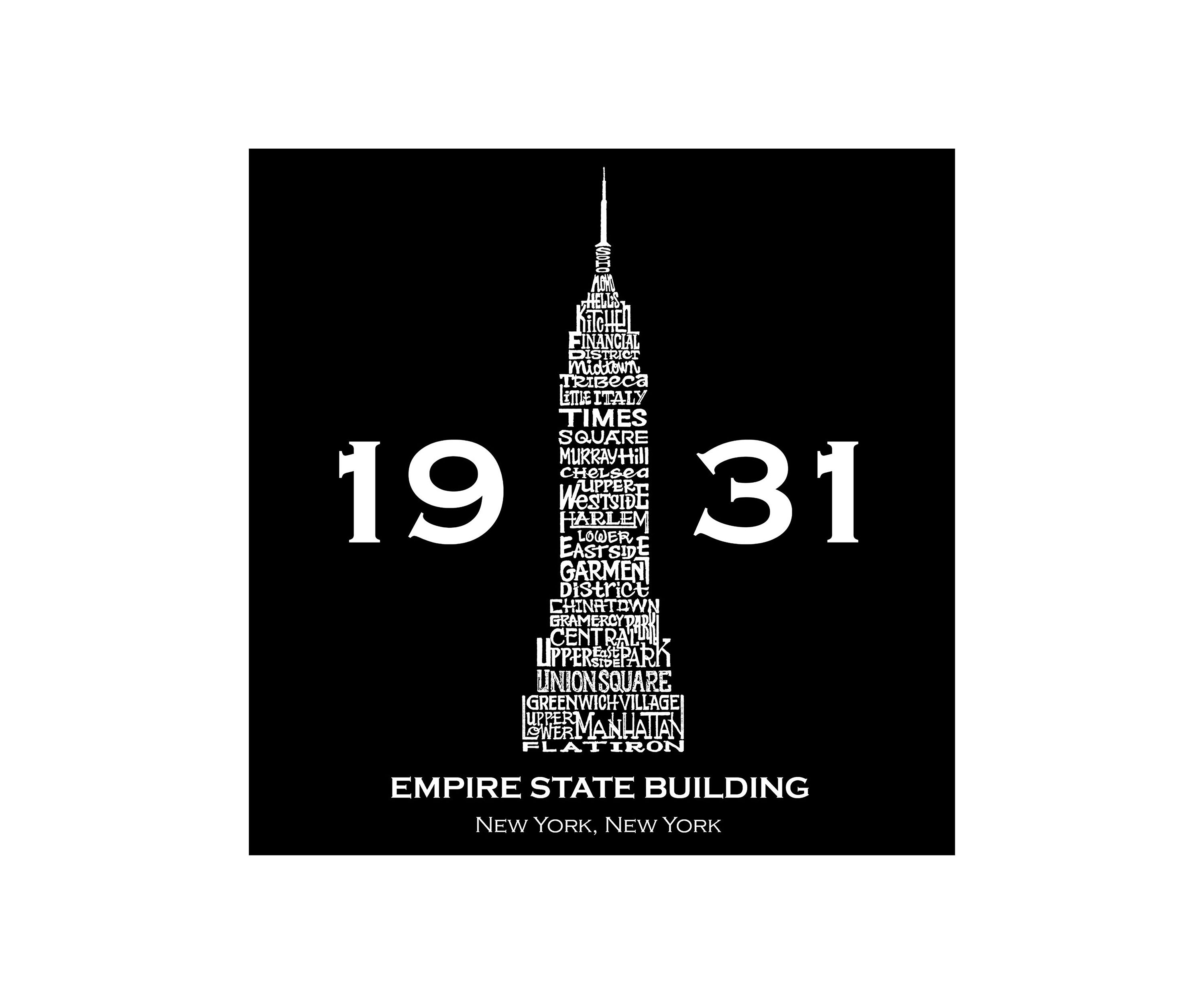 Word Art Long Sleeve T-shirt - Empire State Building
