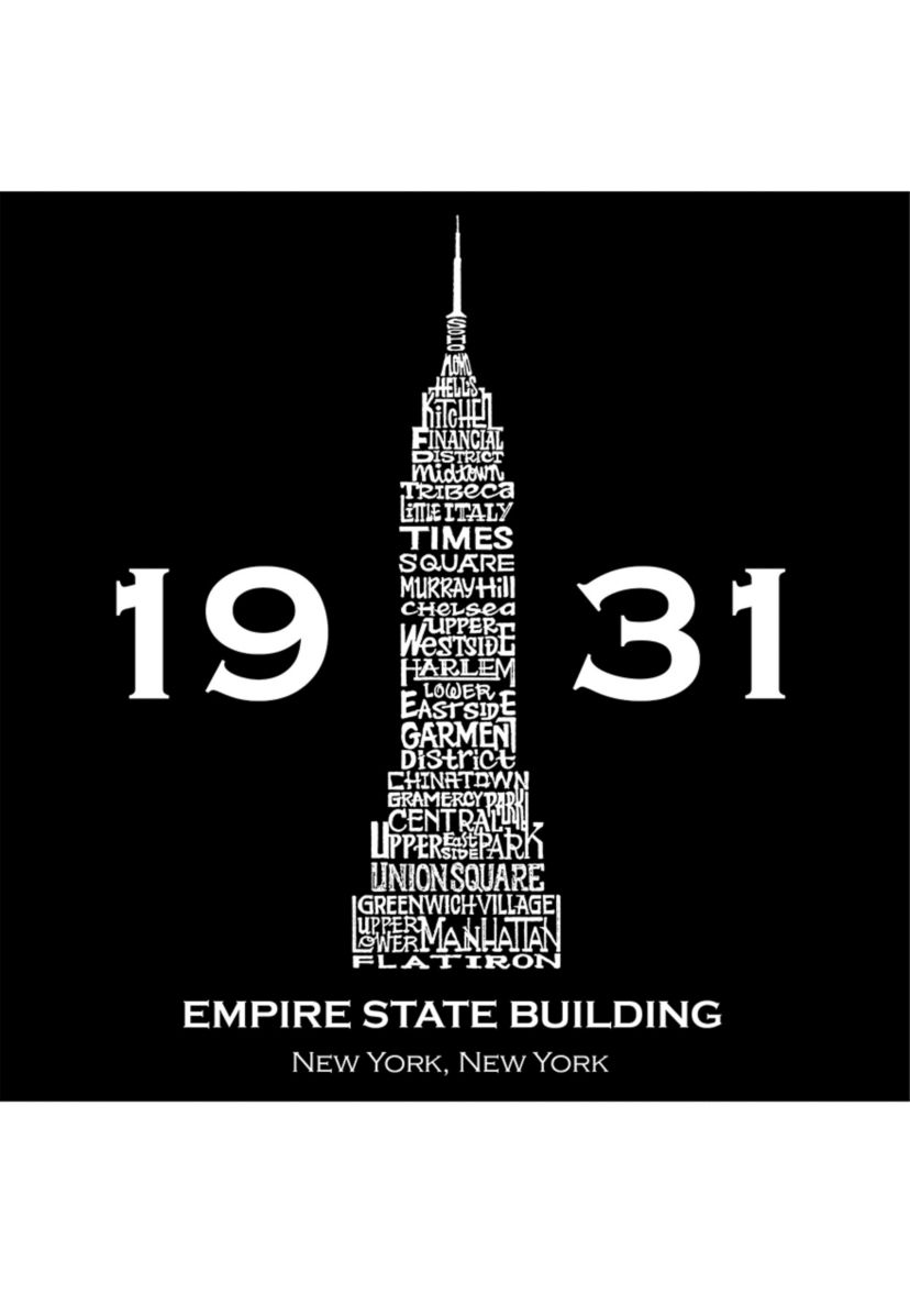 Word Art Long Sleeve T-shirt - Empire State Building