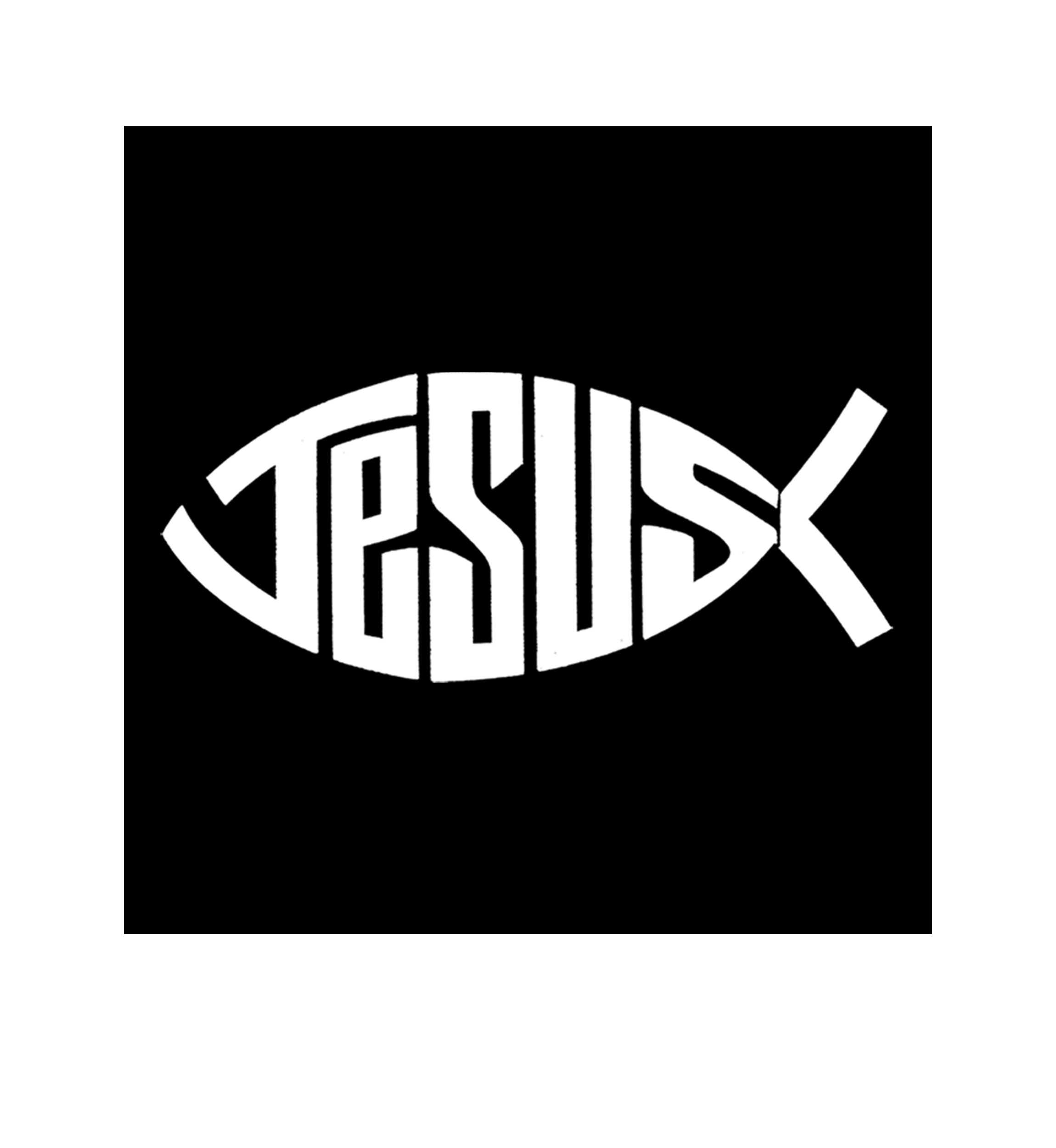 Premium Blend Word Art Graphic T-Shirt - Christian Jesus Name Fish Symbol