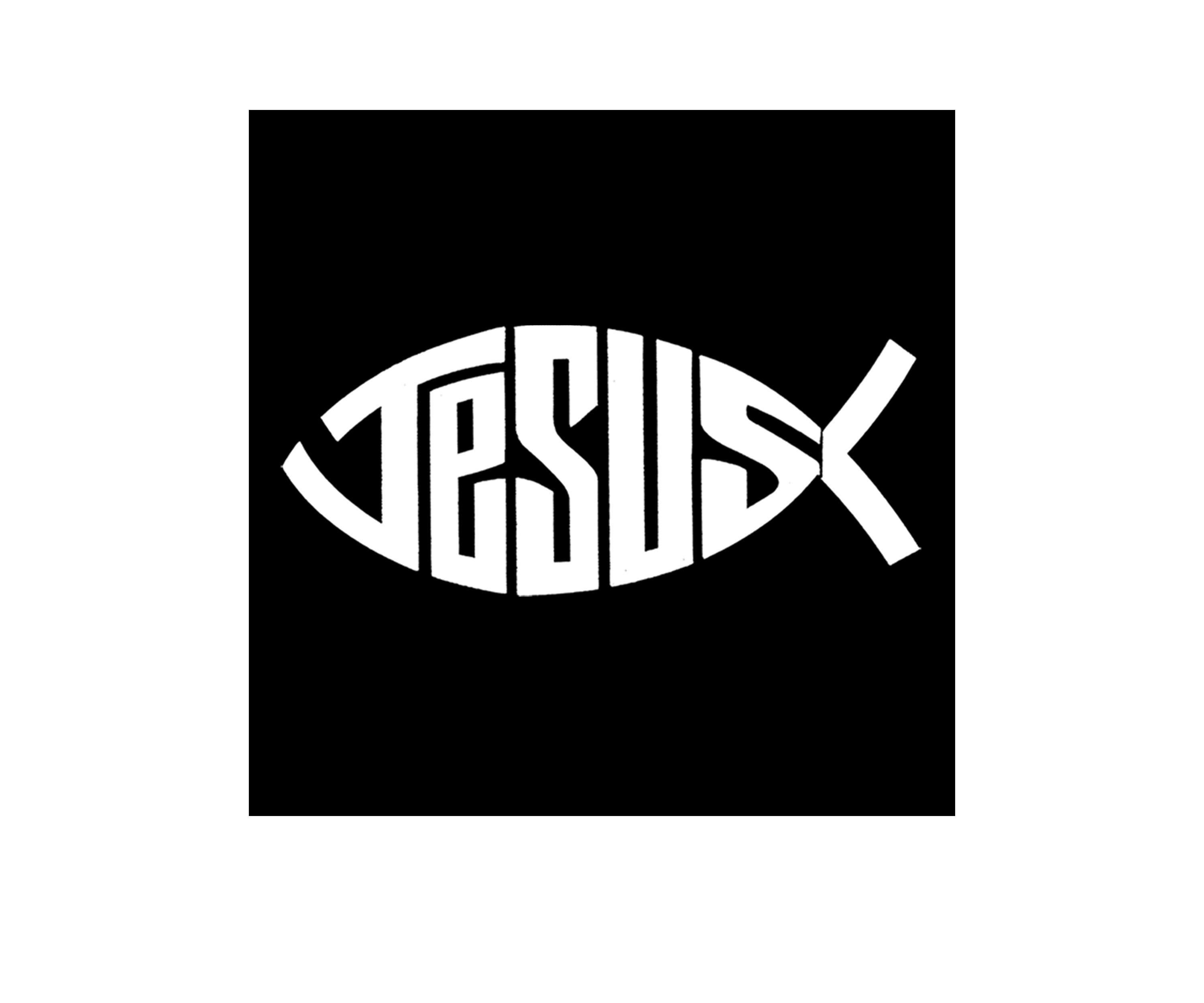 Premium Blend Word Art Graphic T-Shirt - Christian Jesus Name Fish Symbol