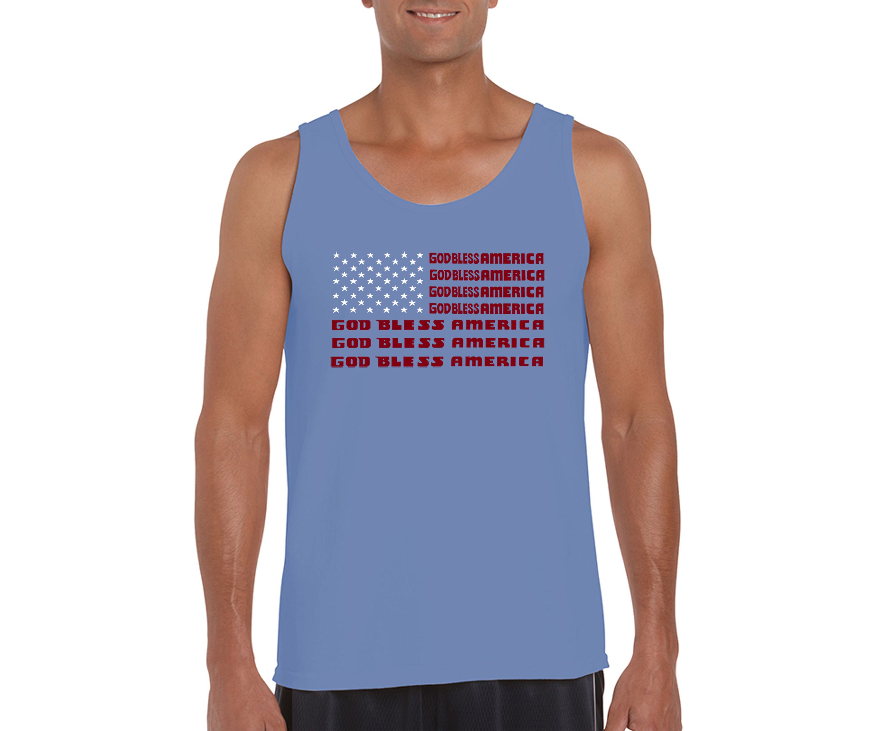 Word Art Graphic Tank Top - God Bless America