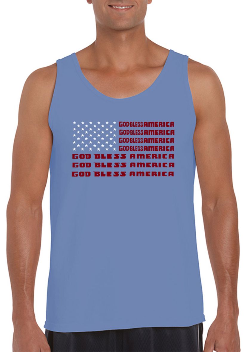 Word Art Graphic Tank Top - God Bless America