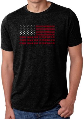 LA Pop Art Men's Premium Blend Word Art Graphic T-Shirt - God Bless America