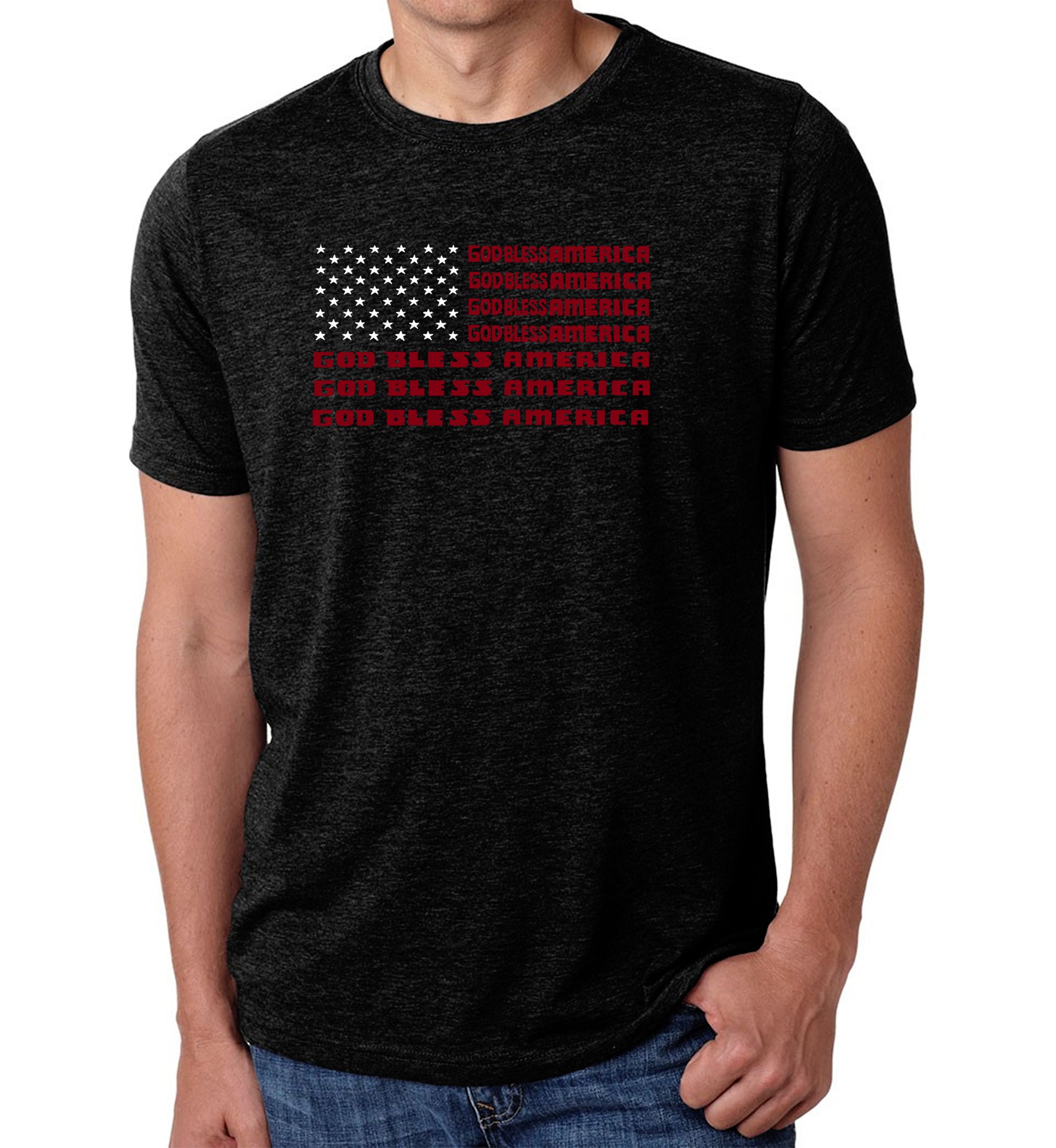 Premium Blend Word Art Graphic T-Shirt - God Bless America