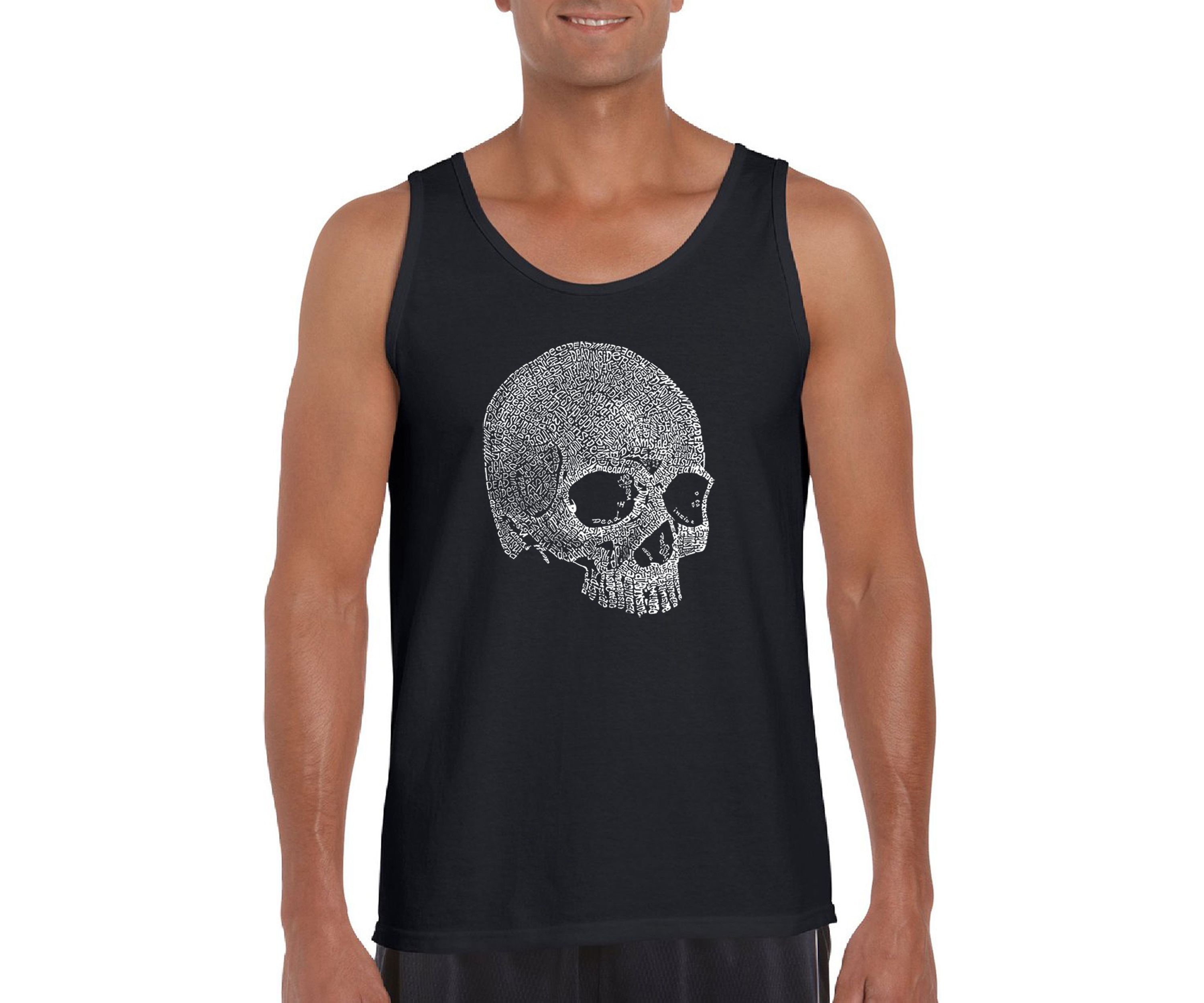 Word Art Graphic Tank Top - Dead Inside Skull