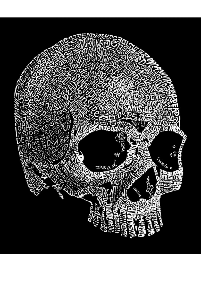 Word Art Graphic Tank Top - Dead Inside Skull