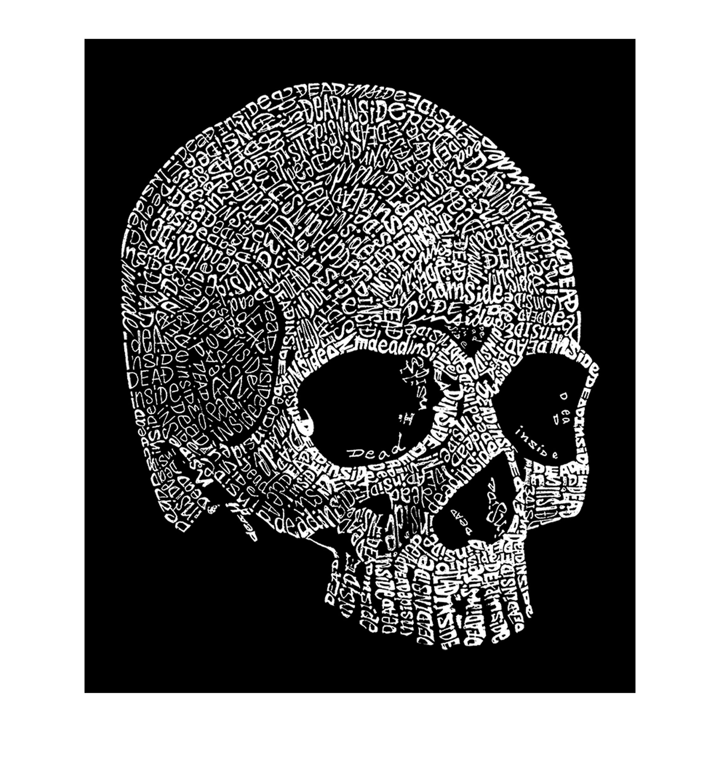 Premium Blend Word Art Graphic T-Shirt - Dead Inside Skull
