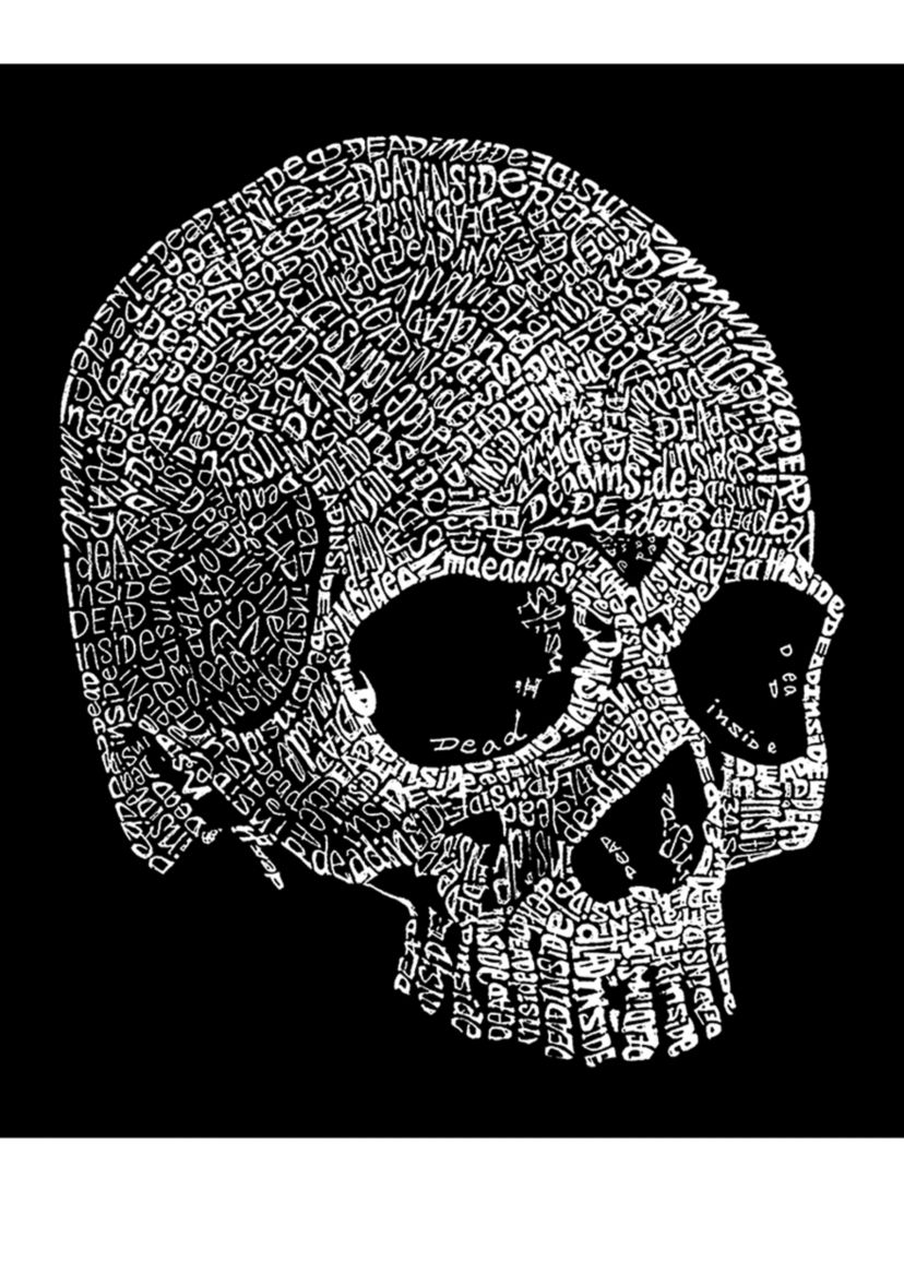 Premium Blend Word Art Graphic T-Shirt - Dead Inside Skull