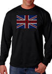 Word Art Long Sleeve Graphic T-Shirt - God Save the Queen
