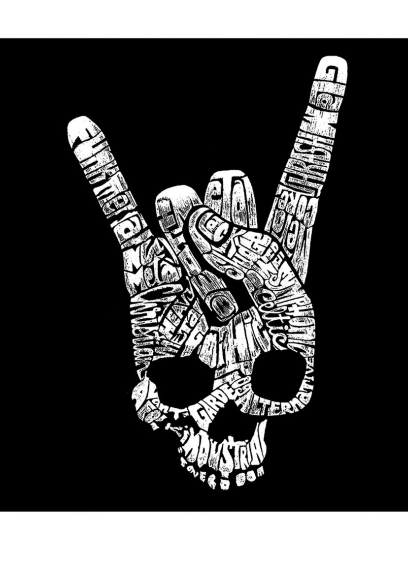 Word Art Long Sleeve T-Shirt - Heavy Metal Genres