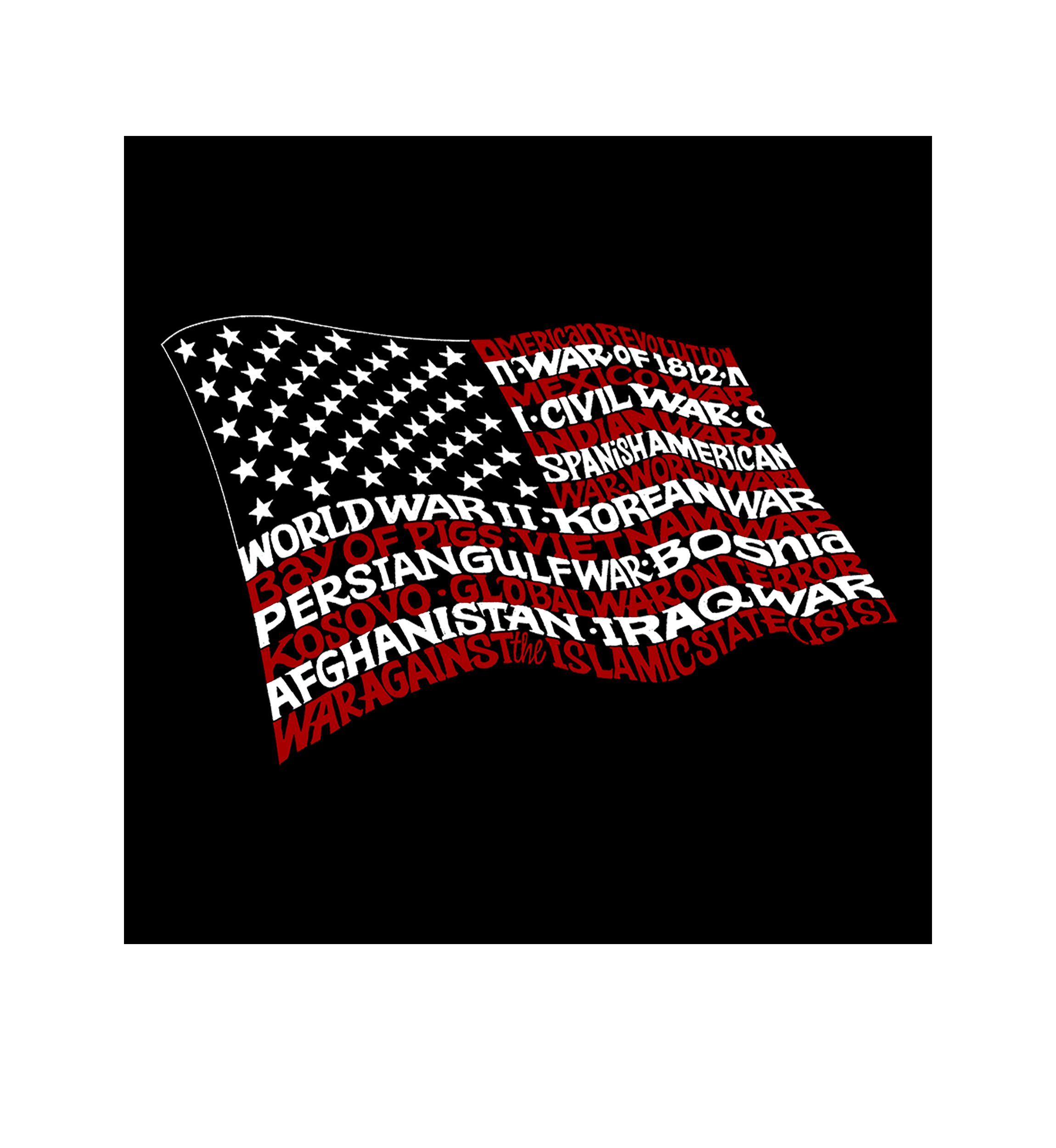 Word Art Hooded Sweatshirt - American Wars Tribute Flag