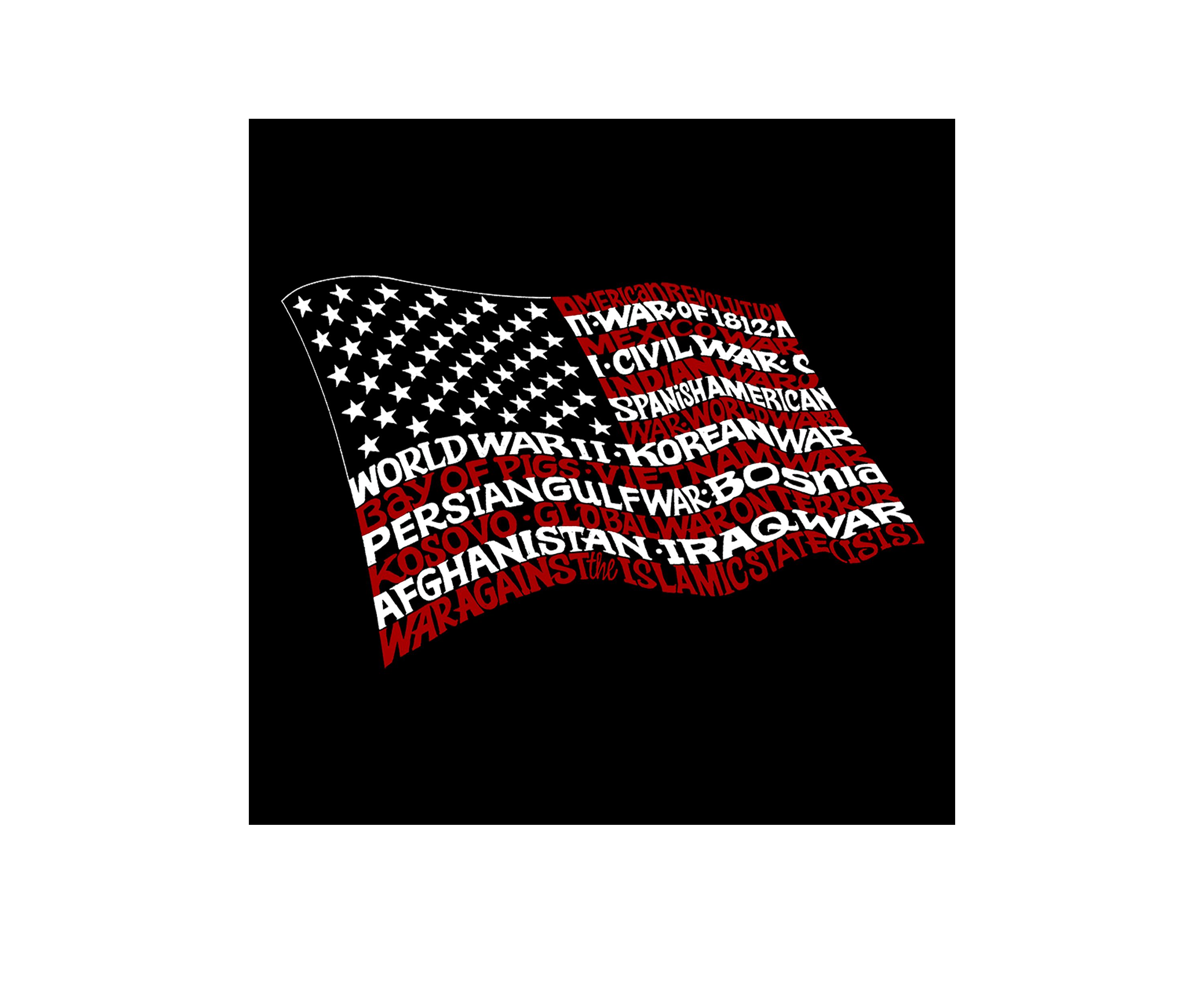Word Art Hooded Sweatshirt - American Wars Tribute Flag