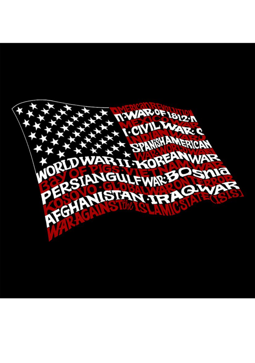 Word Art Hooded Sweatshirt - American Wars Tribute Flag
