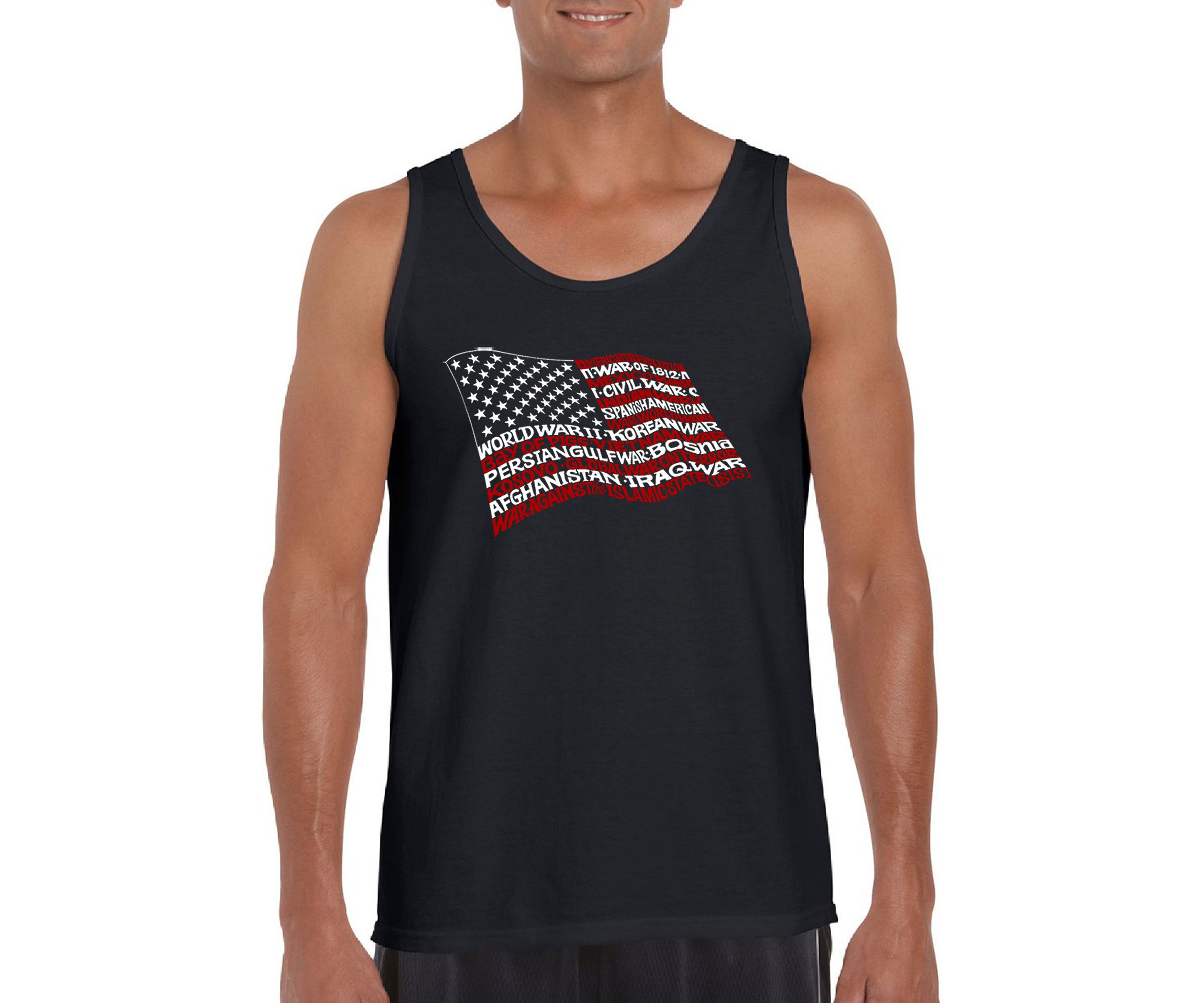 Word Art Tank Top - American Wars Tribute Flag