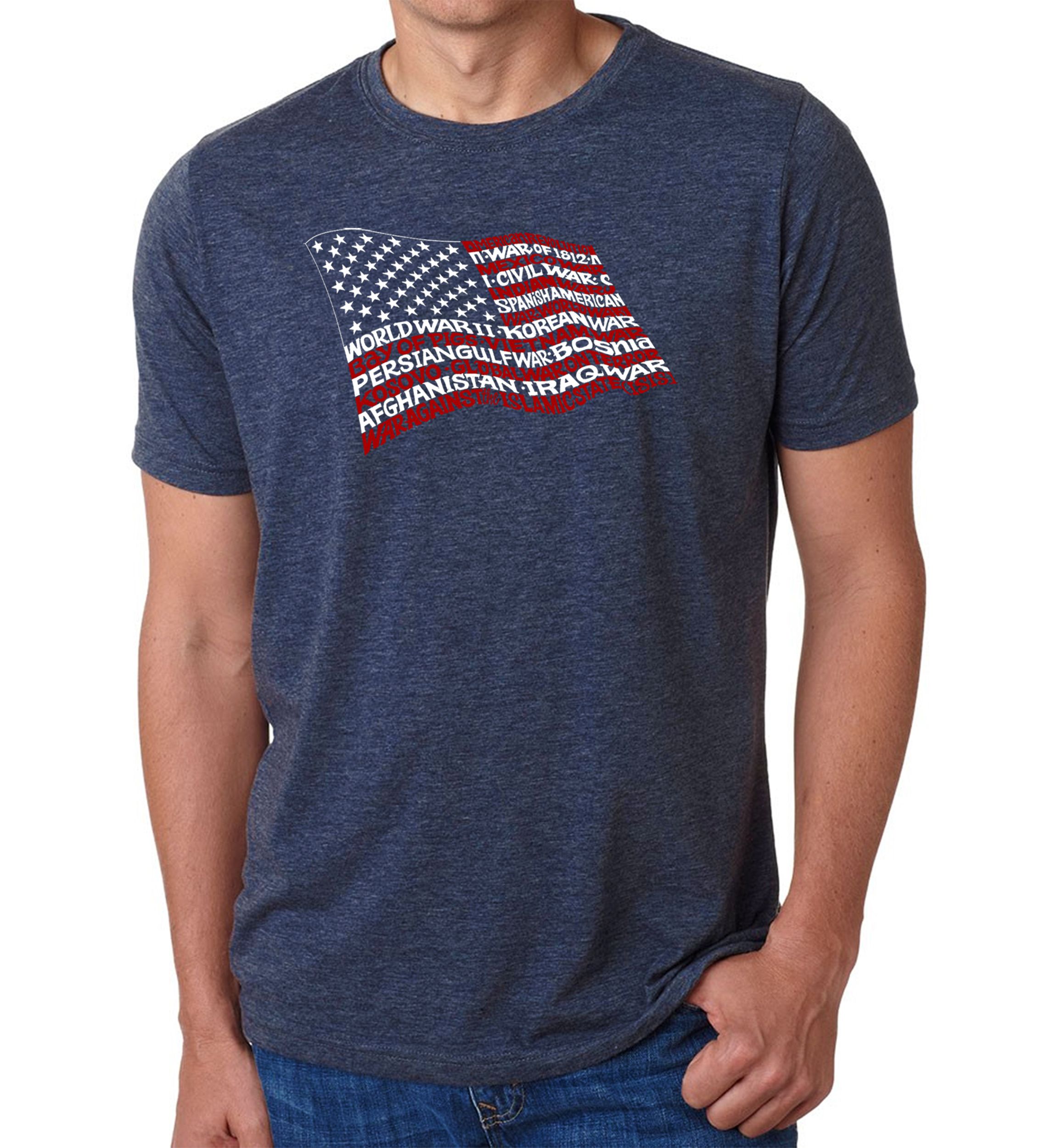 Premium Blend Word Art T-Shirt - American Wars Tribute Flag