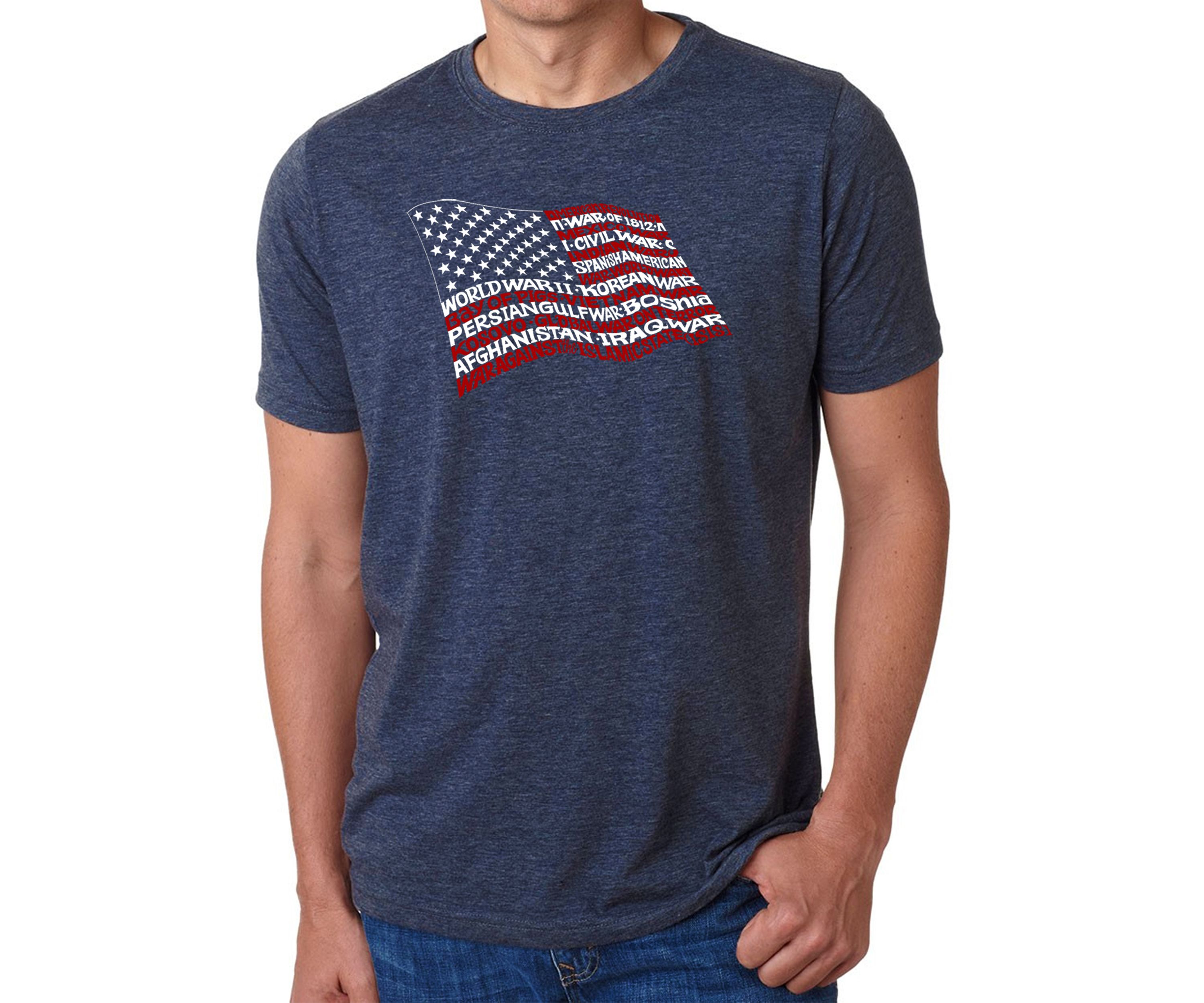 Premium Blend Word Art T-Shirt - American Wars Tribute Flag