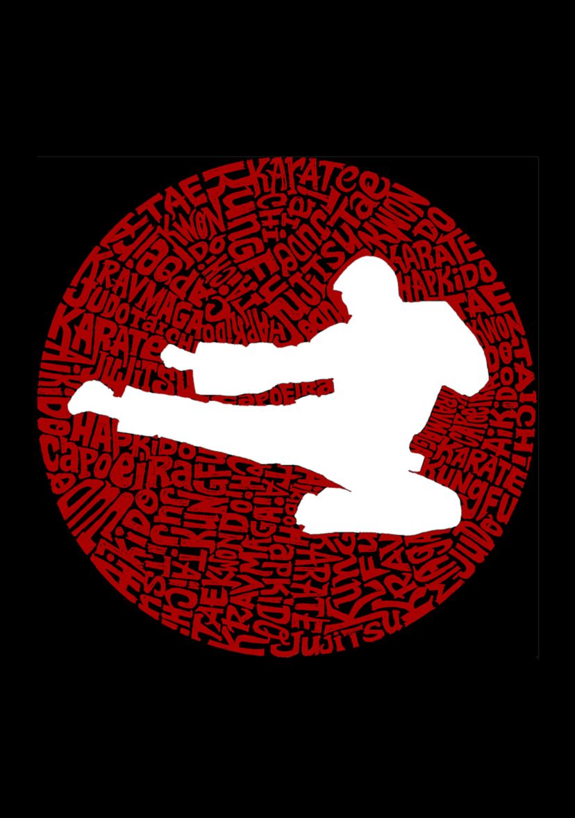 Word Art Hooded Sweatshirt -Types of Martial Arts