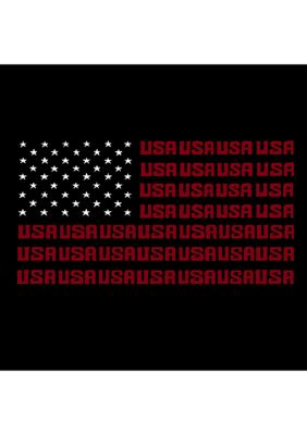 Word Art Graphic USA Flag Sleeveless T-Shirt