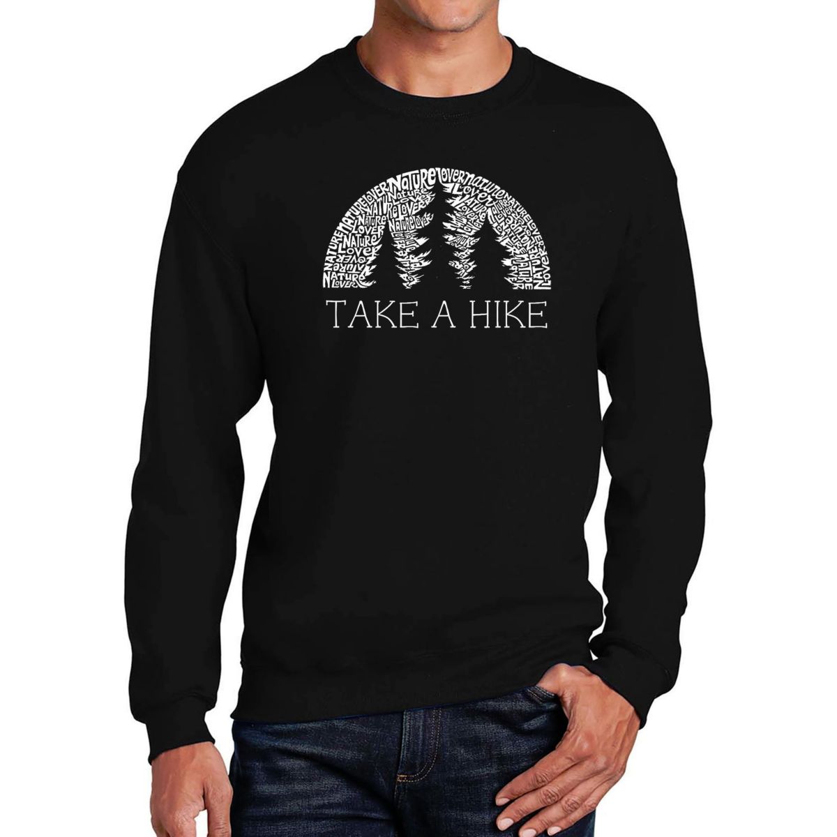 Mens Word Art Crewneck Sweatshirt - Nature Lover